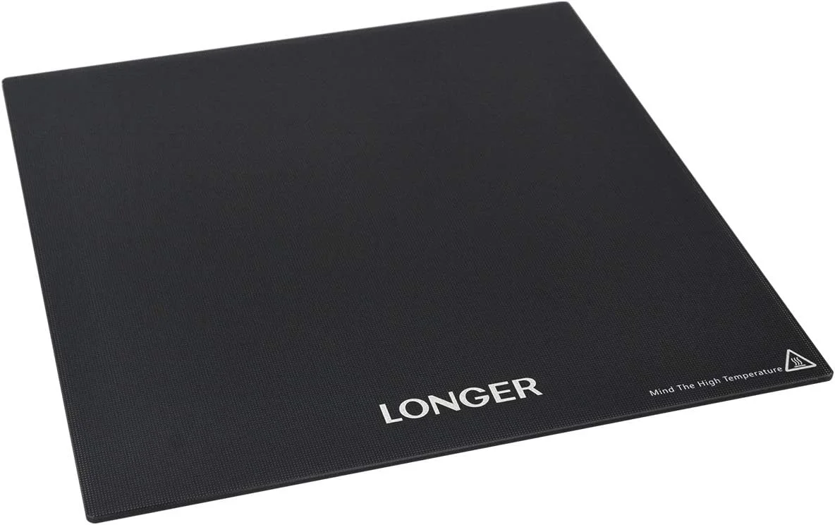 صفحه شیشه ای مشبک 310x310 میلی‌متری با ضخامت 4 میلی‌متر و گوشه‌های گرد R5 میلی‌متر برای LONGER lk5pro lk1