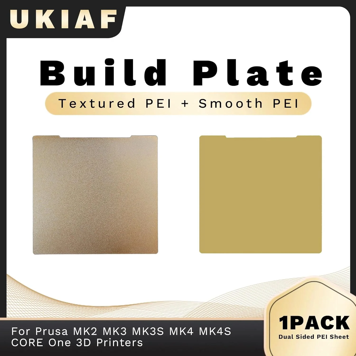 صفحه ساخت PEI بافت‌دار + PEI صاف برای پرینترهای سه بعدی پروسا MK2 MK3 MK3S MK4 MK4S CORE ONE، ابعاد 241x254 میلی‌متر، صفحه ساخت دو طرفه بدون الگو، یک عدد