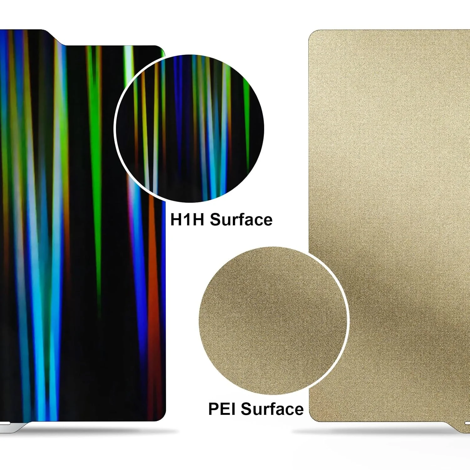 صفحه ساخت پرینتر سه بعدی بافت‌دار PEI + ورق فولادی فنری H1H برای X1/X1C/X1E/P1P/P1S/A1، پلتفرم جداشدنی انعطاف‌پذیر دو طرفه 257x257 میلی‌متر بستر گرم شونده (PEI بافت‌دار + پرتو نور H1H)