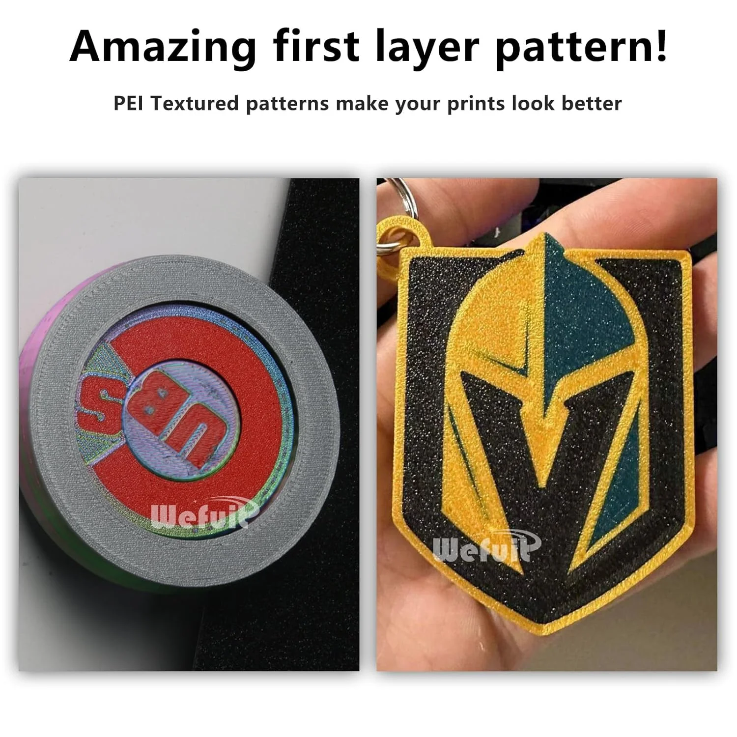 صفحه ساخت 264x276 میلی‌متری Kobra S1، PEI طلایی بافت‌دار دو طرفه برای پرینتر سه بعدی Anycubic Kobra S1/Combo/Ace Pro، صفحه فولادی فنری Kobra S1، بستر گرم شونده قابل جابجایی برای پرینتر سه بعدی Anycubic