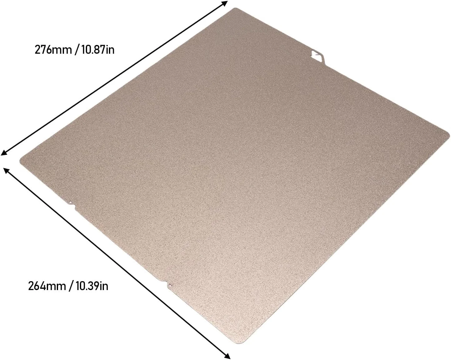 صفحه ساخت PEI دو طرفه بافت‌دار طلایی، بستر گرم شونده انعطاف‌پذیر برای پرینتر سه بعدی Kobra S1 Combo، ابعاد 264x276 میلی‌متر