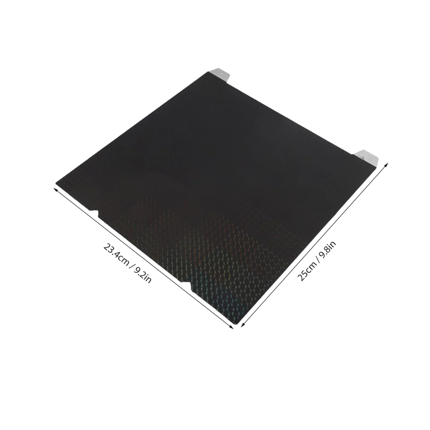 صفحه ساخت پرینتر سه بعدی STOBAZA، ابعاد 235x235mm، شامل صفحه فولادی انعطاف پذیر، ورق PEI بافت دار و بستر چاپ فولادی فنری صاف برای ثبات و دقت، سازگار با Blisfulhoks