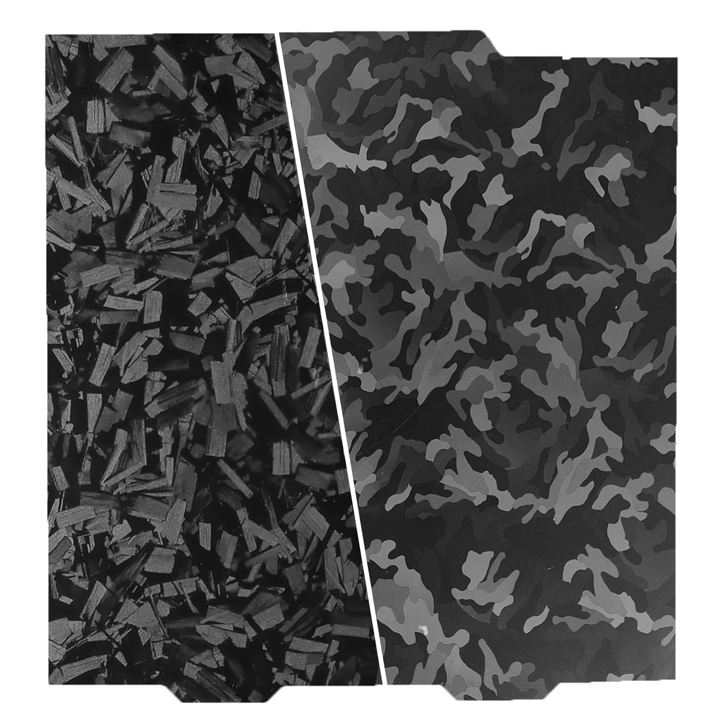 صفحه ساخت پرینتر سه بعدی فیبر کربن فورج شده طرح استتار + مشکی Sifrothy برای Bambu Lab A1 Mini، صفحه فولادی فنری 184x184 میلی متر، پلتفرم جداشدنی ورق انعطاف پذیر دو طرفه