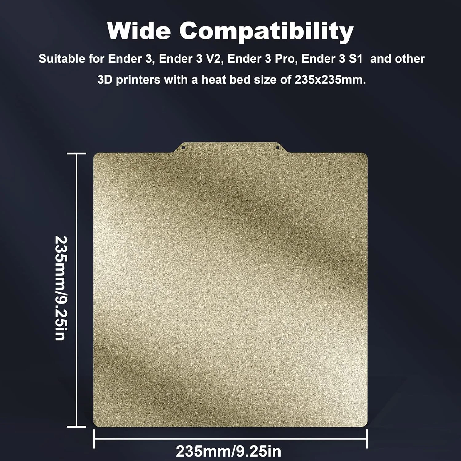 صفحه PEI با بافت دو طرفه برای پرینتر سه بعدی، صفحه ساخت فولادی فنری انعطاف پذیر قابل جابجایی PEI 235x235 میلی متر، صفحه گرم شونده برای Creality Ender 3/Ender 3 Pro/Ender 3 S1/3 S1 Pro