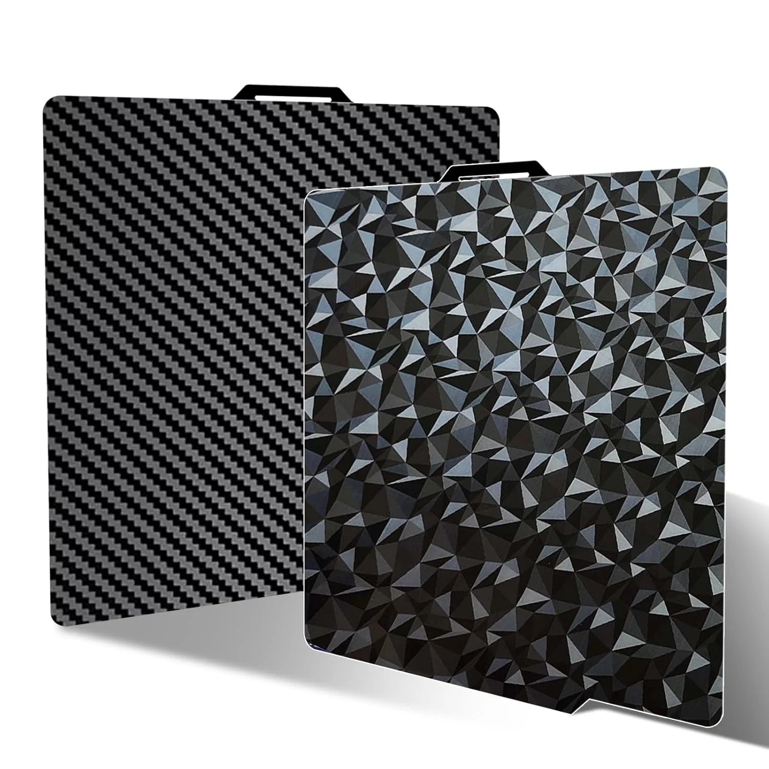 صفحه ساخت پرینتر سه بعدی PEO PET بامبو لب مناسب برای بامبو لب P2S/P1S/P1P/A1/X1C/X1/X1E، ورق صفحه فولادی فنری فیبر کربنی الماسی 257x257 میلی متر، صفحه تخت چاپ سه بعدی انعطاف پذیر