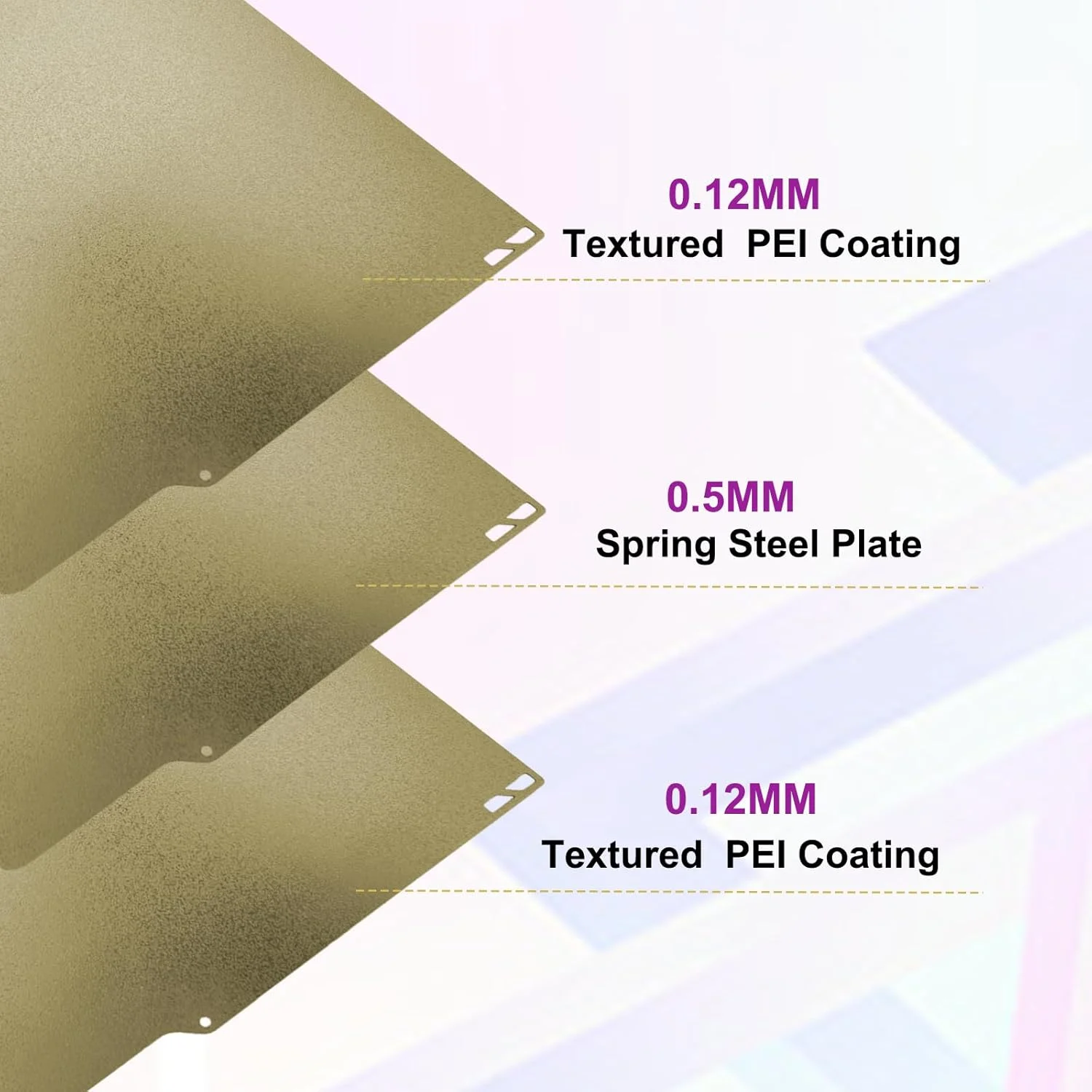 صفحه ساخت پرینتر سه بعدی PEI با بافت دو طرفه اصلی Sifrothy، صفحه فولادی فنری 184x184 میلی متر برای پرینتر سه بعدی Bambu Lab A1 Mini، ورق PEI با چسبندگی فوق العاده قوی