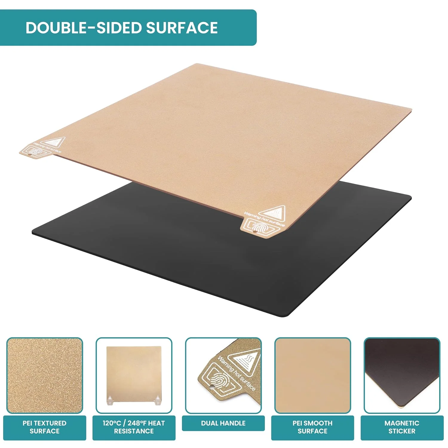 ورق PEI ابعاد 235mm x 235mm و استیکر مغناطیسی (بسته 2 عددی)