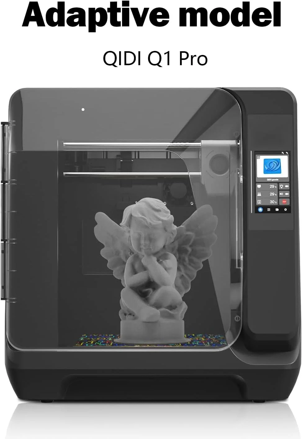 صفحه ساخت 250x250 میلی‌متری (حروف + اعداد) برای پرینتر سه بعدی QIDI Q1 Pro، صفحه فولادی فنری دو طرفه صاف، پلتفرم قابل جابجایی بستر گرم شونده