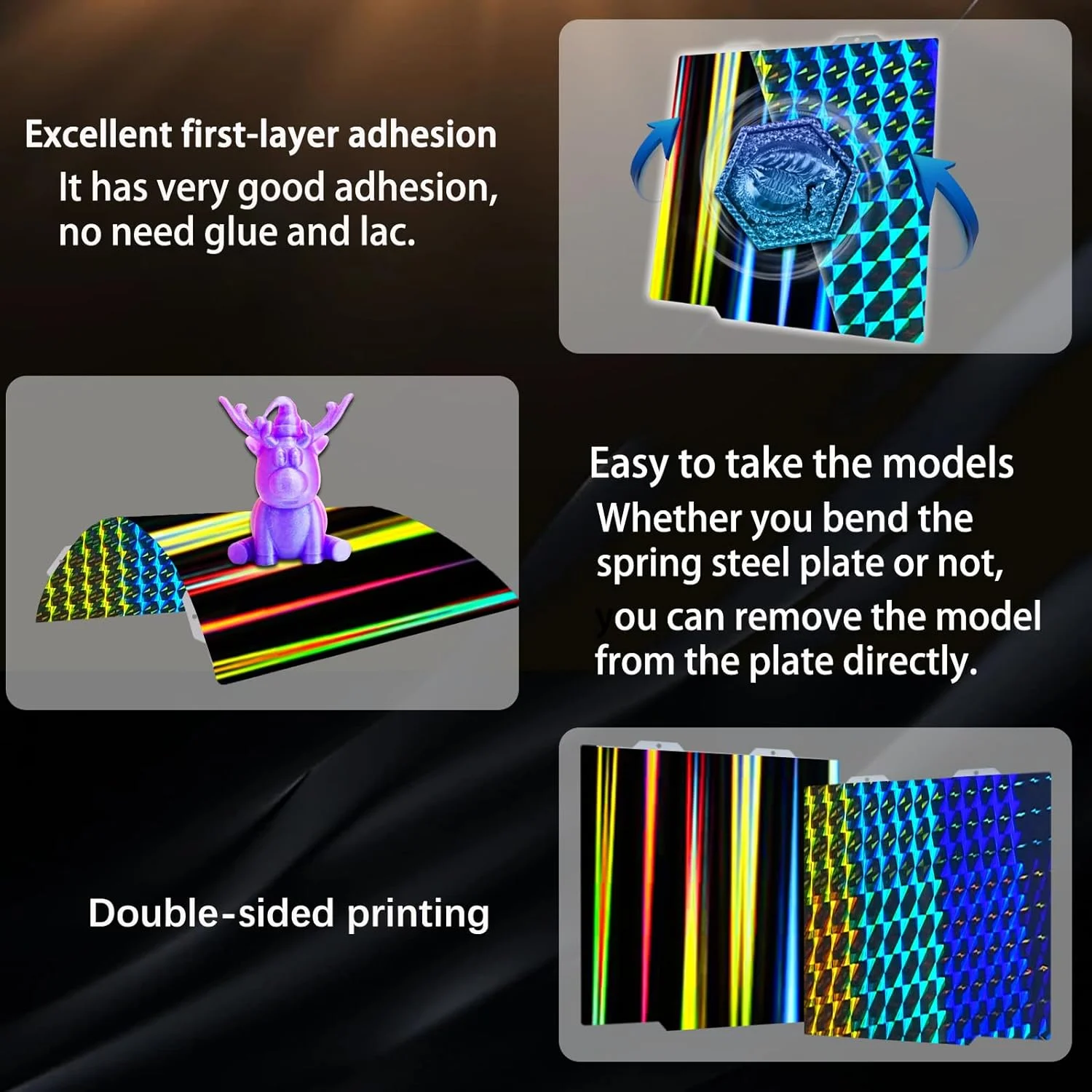 صفحه ساخت صاف H1H برای پرینتر سه بعدی Bambu Lab A1 Mini، بستر حرارتی چاپ دو طرفه 184x184 میلی متر، پلتفرم پرینتر سه بعدی فولادی فنری انعطاف پذیر برای Bambu Lab A1 Mini.