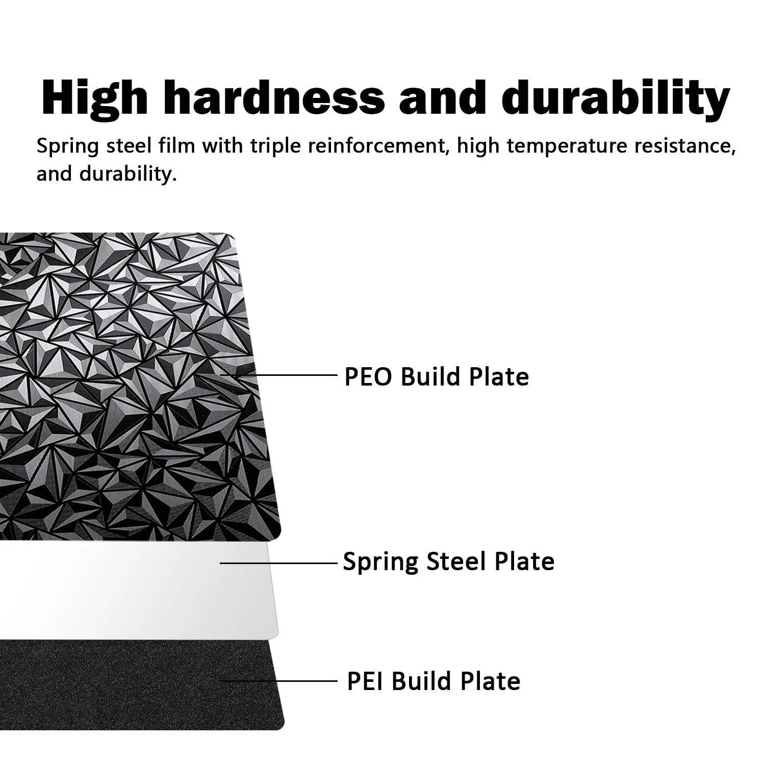 صفحه ساخت 110x120 میلی‌متری برای Tina 2S، ورق فولادی فنری انعطاف‌پذیر، صفحه ساخت PEI بافت‌دار + پلتفرم چاپ Diamond PEO، جایگزین بستر حرارتی برای قطعات و لوازم جانبی پرینتر سه بعدی Tina 2S