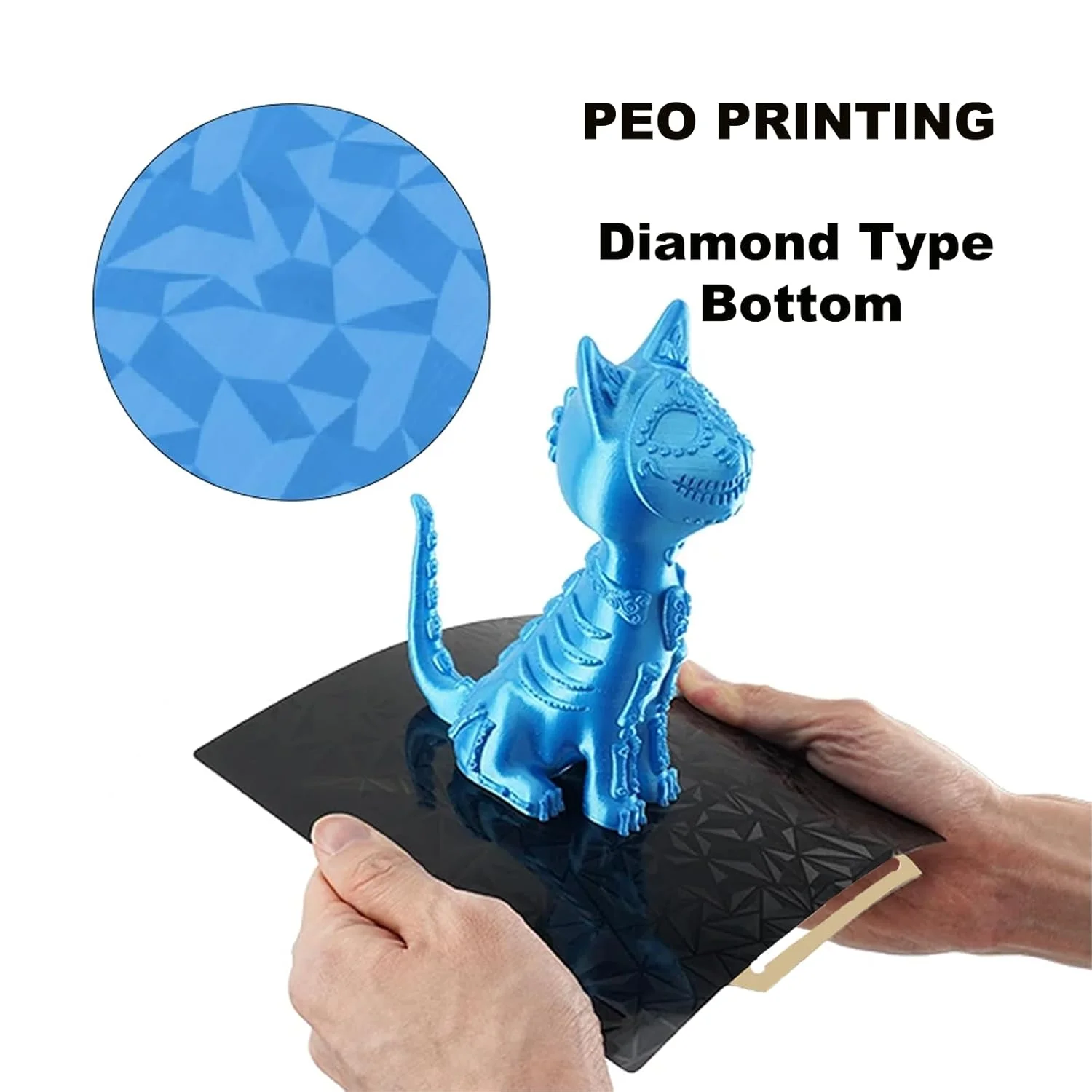 صفحه ساخت پرینتر سه بعدی PEO PET Bambu Labs مناسب برای Bambu Lab X1C/X1/X1E/P1P/P1S/A1، صفحه فولادی فنری PET فیبر کربنی + PEO الماسی 257x257mm انعطاف پذیر Bambu A1