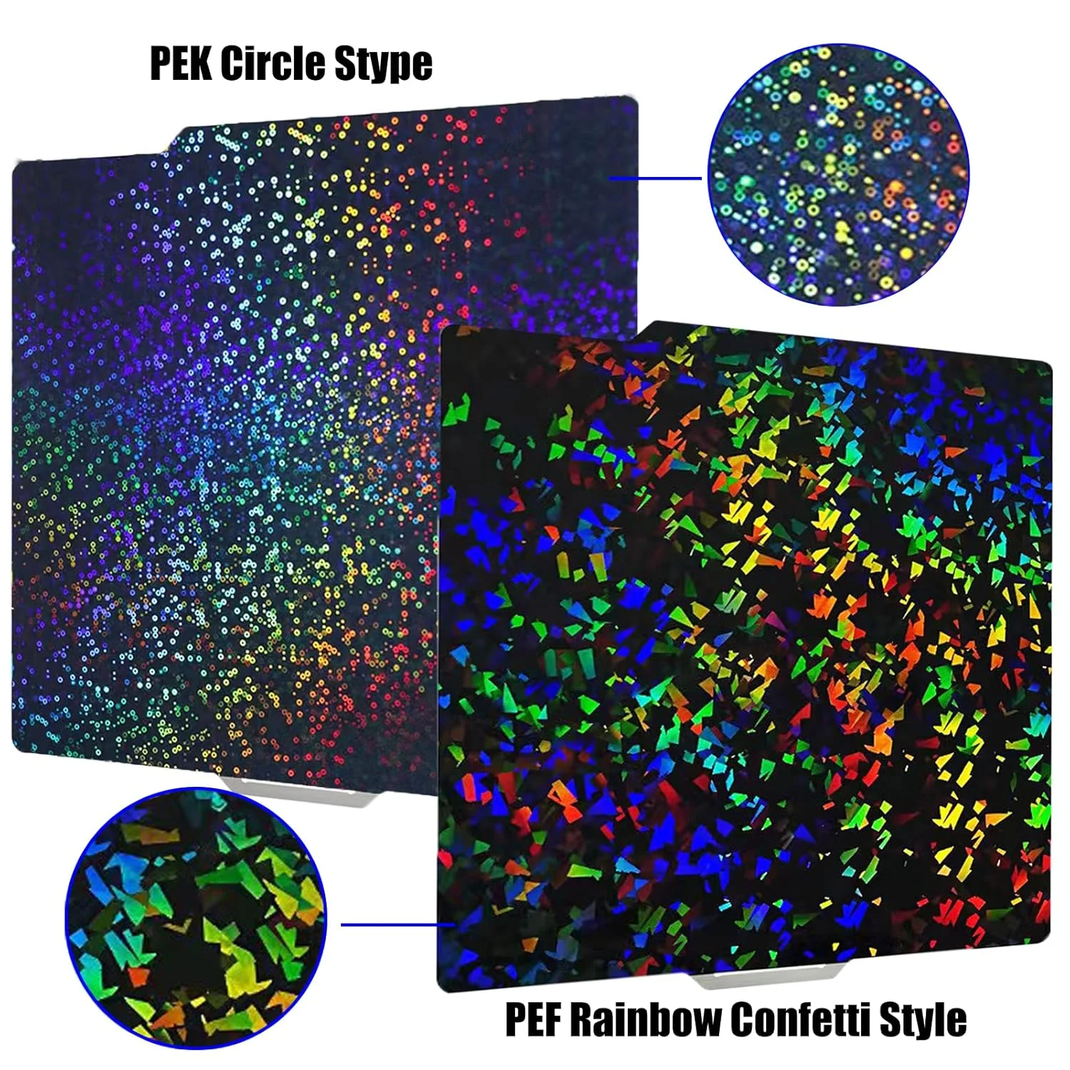صفحه ساخت PEF+دایره PEK رنگین کمانی برای Bambu Labs X1 X1C X1E P1P P1S A1، صفحه فولادی فنری PEI مشکی پلتفرم انعطاف پذیر 257x257 میلی متر برای پرینترهای سه بعدی Bambu Lab