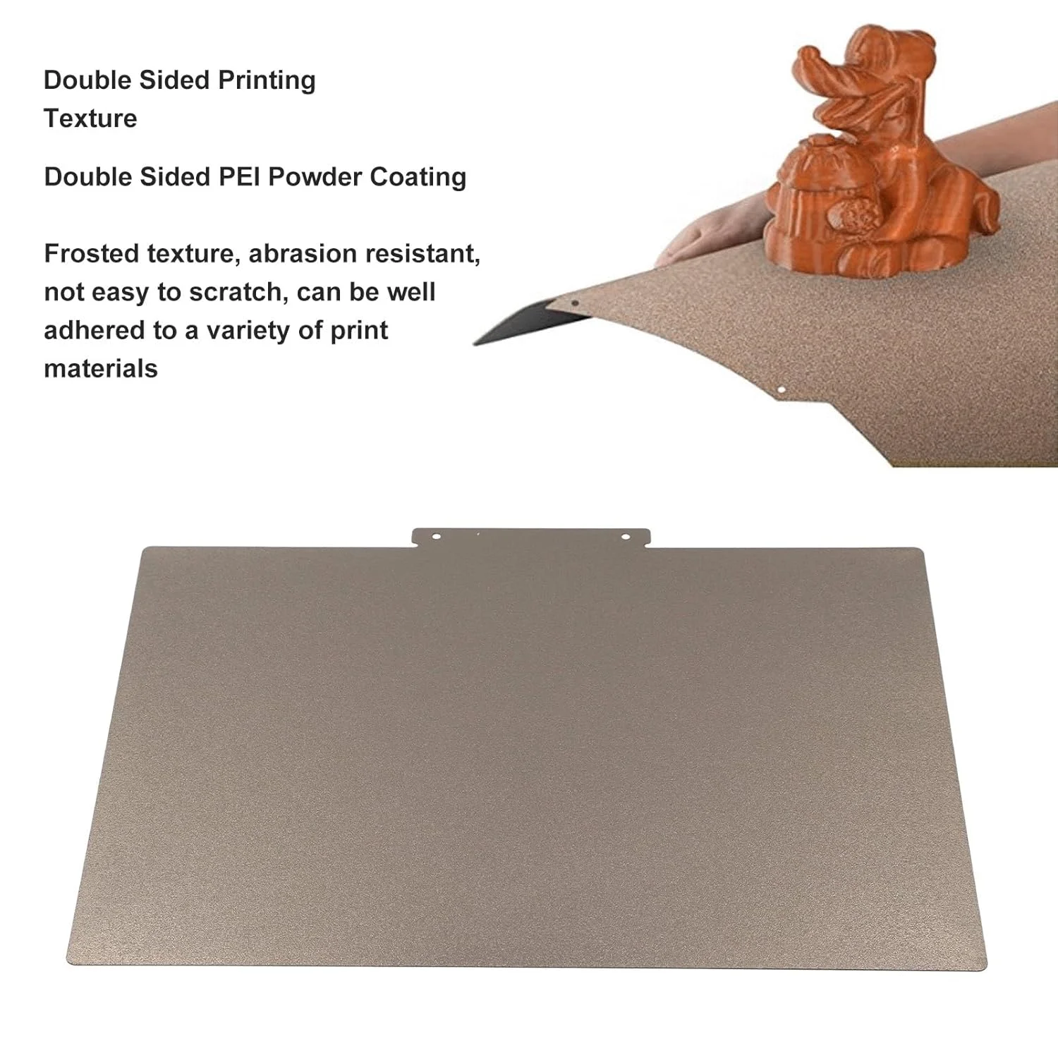 صفحه چاپ دو طرفه برای Raise3d E2، صفحه ساخت پرینتر سه بعدی 0.5 میلی متری با بستر گرم شونده با بافت مات، پوشش پودری PEI