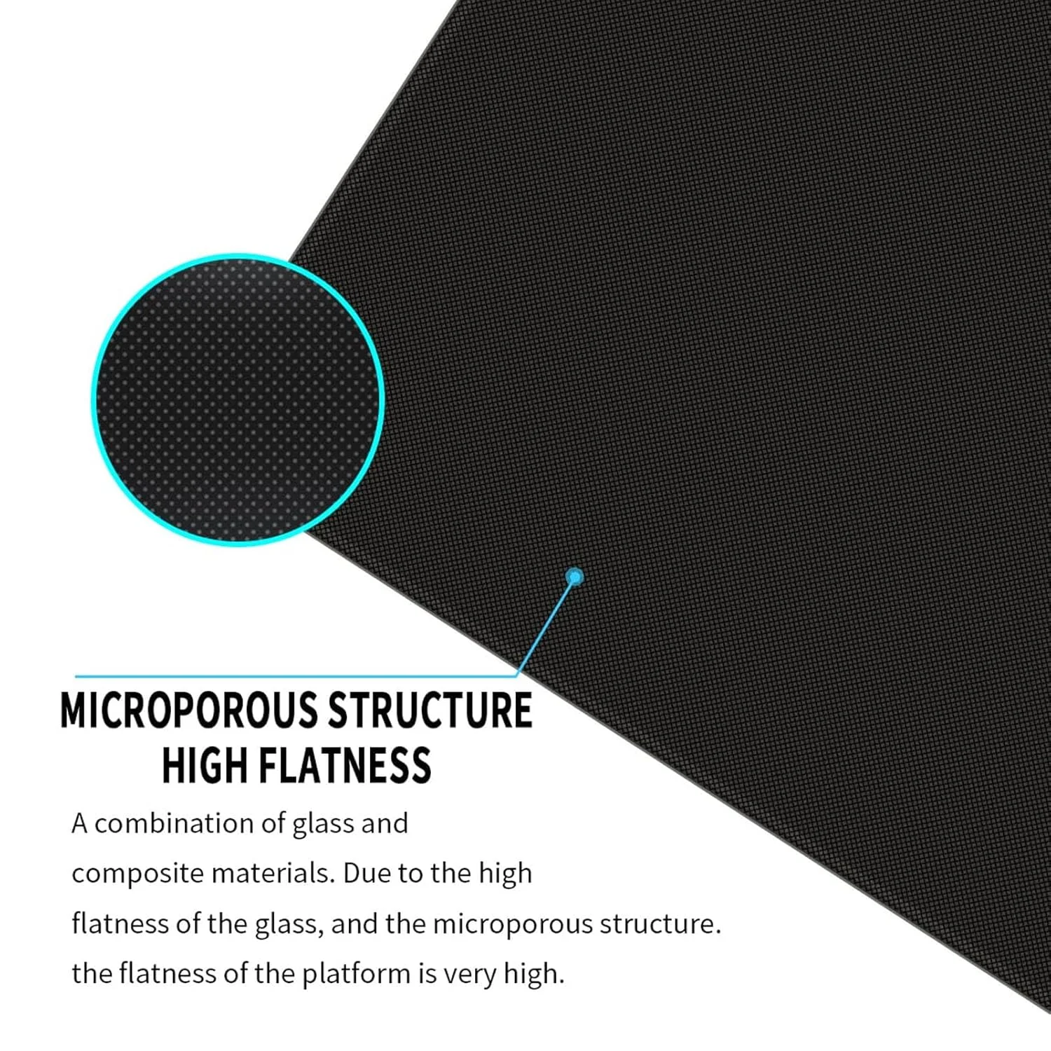 صفحه ساخت پرینت سه بعدی، صفحه تقویت ساخت، پلتفرم سطح ساخت، بستر شیشه ای پرینتر سه بعدی، بستر شیشه ای سیلیکات کربن، مناسب برای Anycubic MEGA S