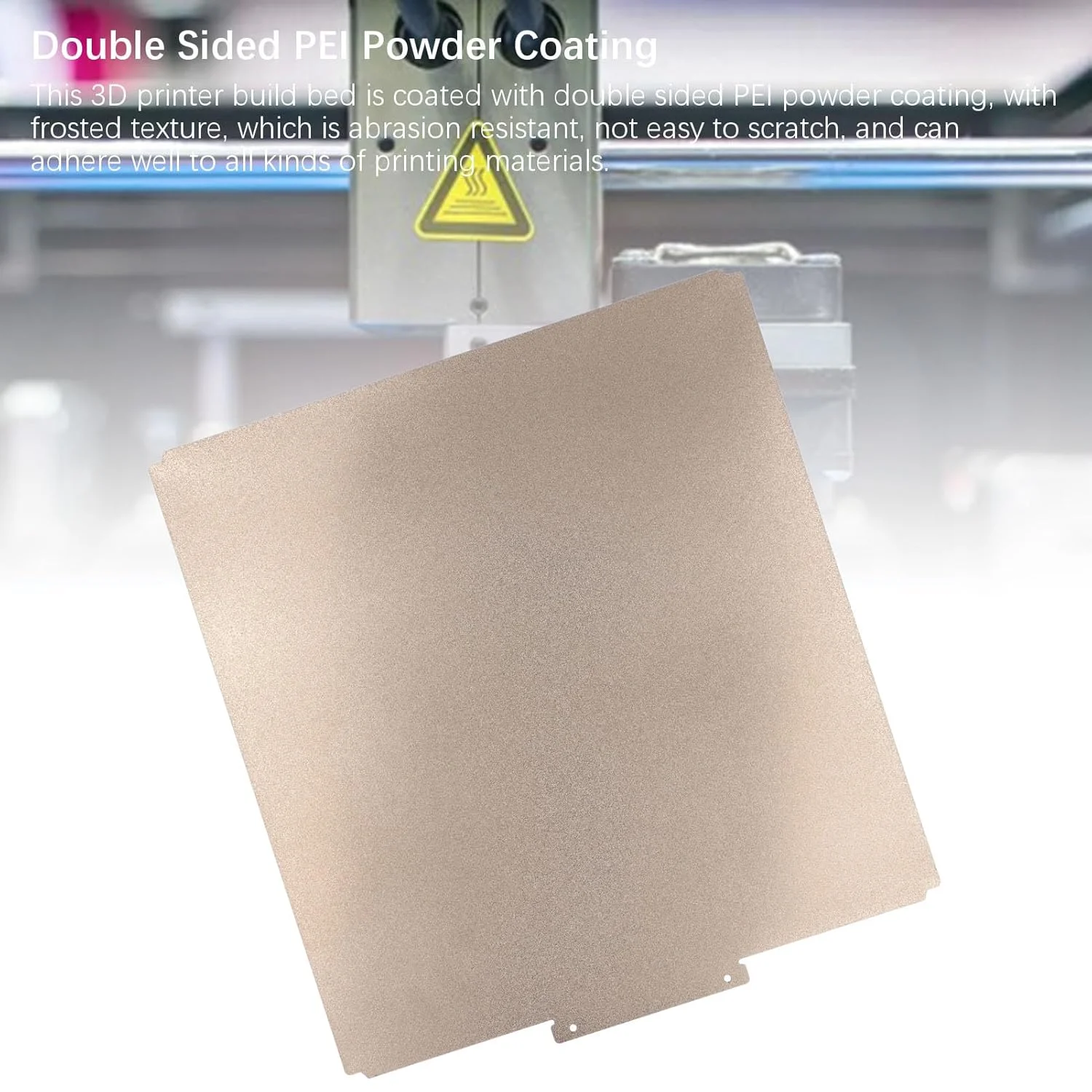 صفحه ساخت پرینتر سه بعدی، صفحه ساخت PEI دو طرفه برای Raise3d Pro3، پرینتر سه بعدی برای مدل سازی، طراحی صنعتی، 347x368 میلی متر، ضخامت 0.5 میلی متر، استفاده آسان