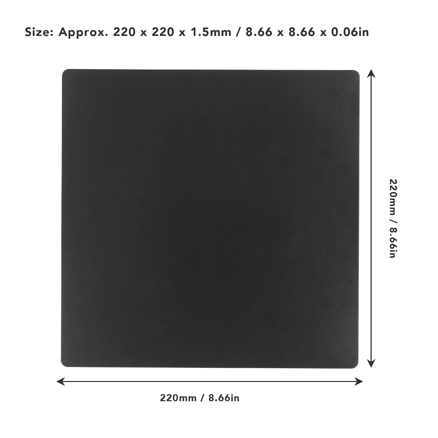 صفحه ساخت مغناطیسی انعطاف پذیر پرینتر سه بعدی با سطح PEI و پایه لاستیکی با رهاسازی آسان 220x220x1.5 میلی متر