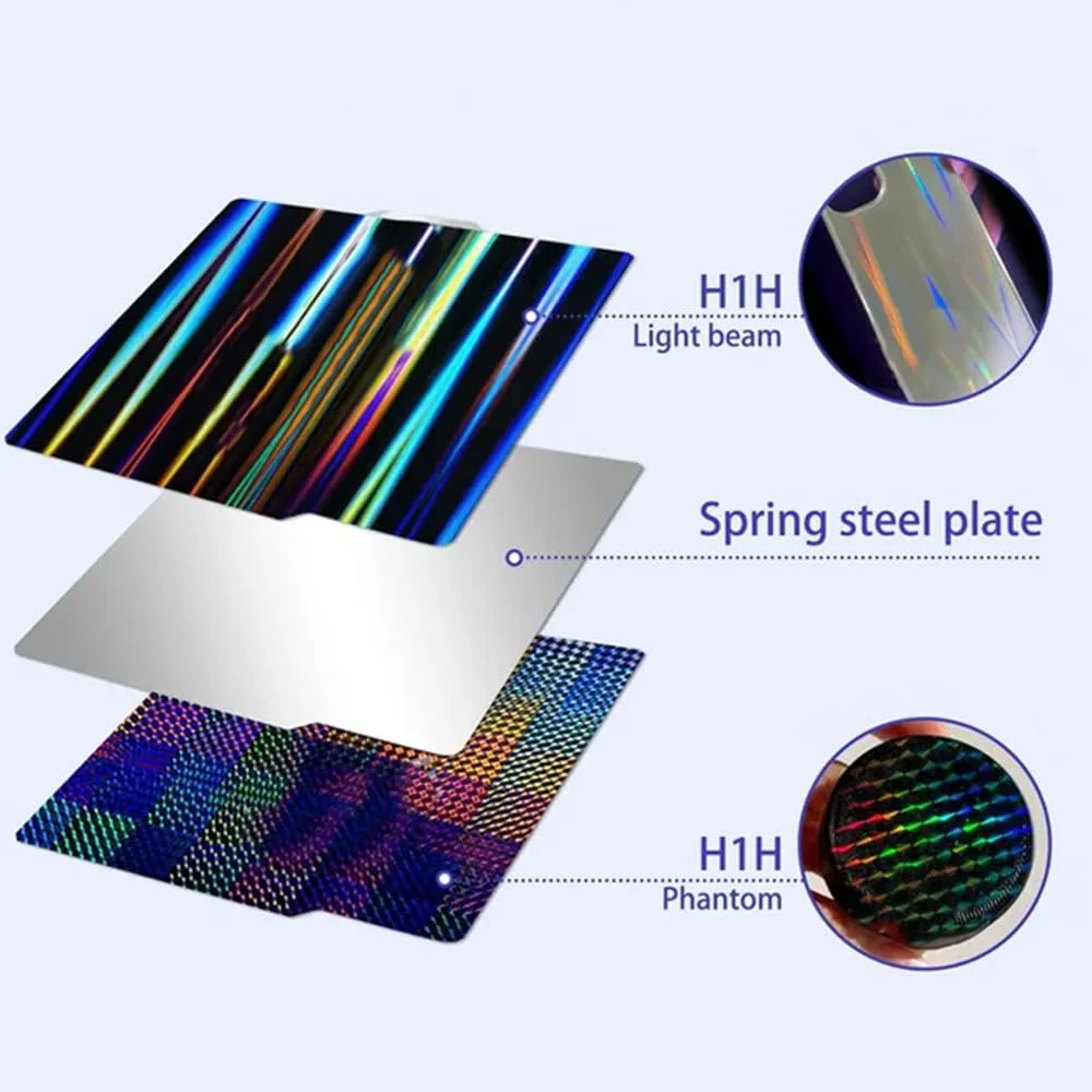 صفحه ساخت دو طرفه، صفحه ساخت پلتفرم پرینتر سه بعدی، صفحه ساخت انعطاف پذیر، فولاد فنری، برای پلتفرم پرینترهای سه بعدی انعطاف پذیر، پلتفرم قابل جابجایی 257 x 257 میلی متر (1)