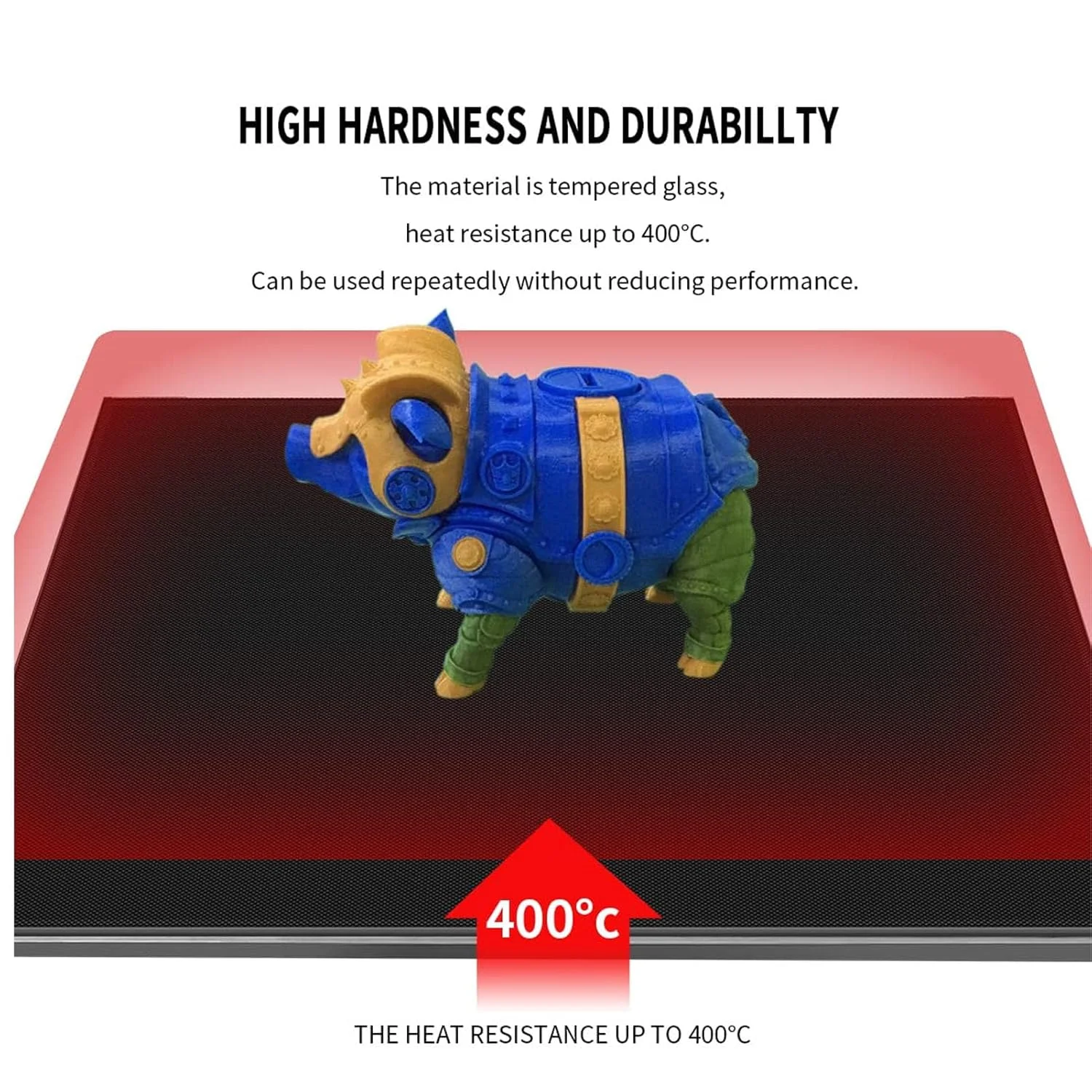 صفحه شیشه ای تخت پرینتر سه بعدی 220x240x4 میلی متر مناسب برای MEGA S