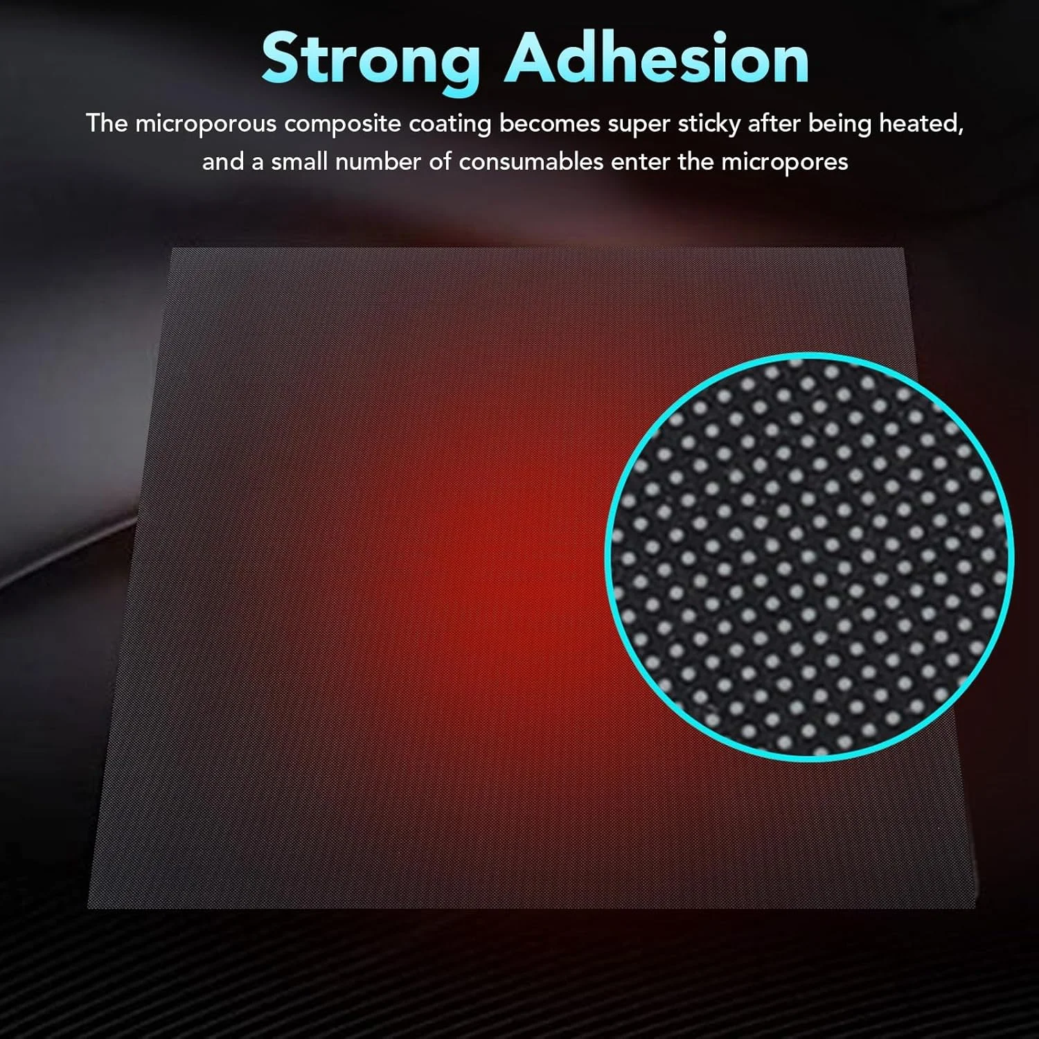 صفحه ساخت شیشه ای حرارت دیده پرینتر سه بعدی 500x500 میلی متر با پوشش متخلخل ریز قابل جابجایی