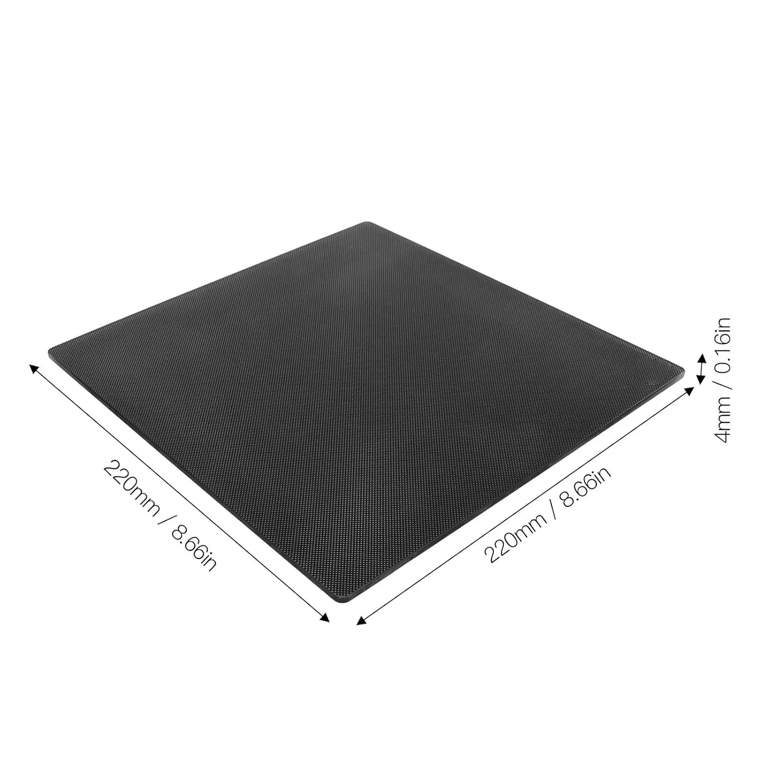 صفحه شیشه ای حرارت دیده پلتفرم پرینتر سه بعدی با چسبندگی بالا و پوشش میکرو متخلخل، جایگزین صفحه شیشه ای برای Ender 3 V2 Pro 220x220x4mm