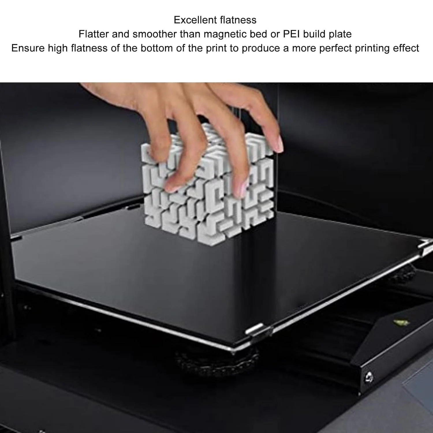 صفحه ساخت شیشه ای پرینتر سه بعدی، صفحه ساخت شیشه حرارت دیده، بستر شیشه ای پرینتر سه بعدی با پوشش ریز متخلخل، ظاهر ساخت شیشه ای حرارت دیده 120x120x4 میلی متر برای چسبندگی قوی و صافی بالا