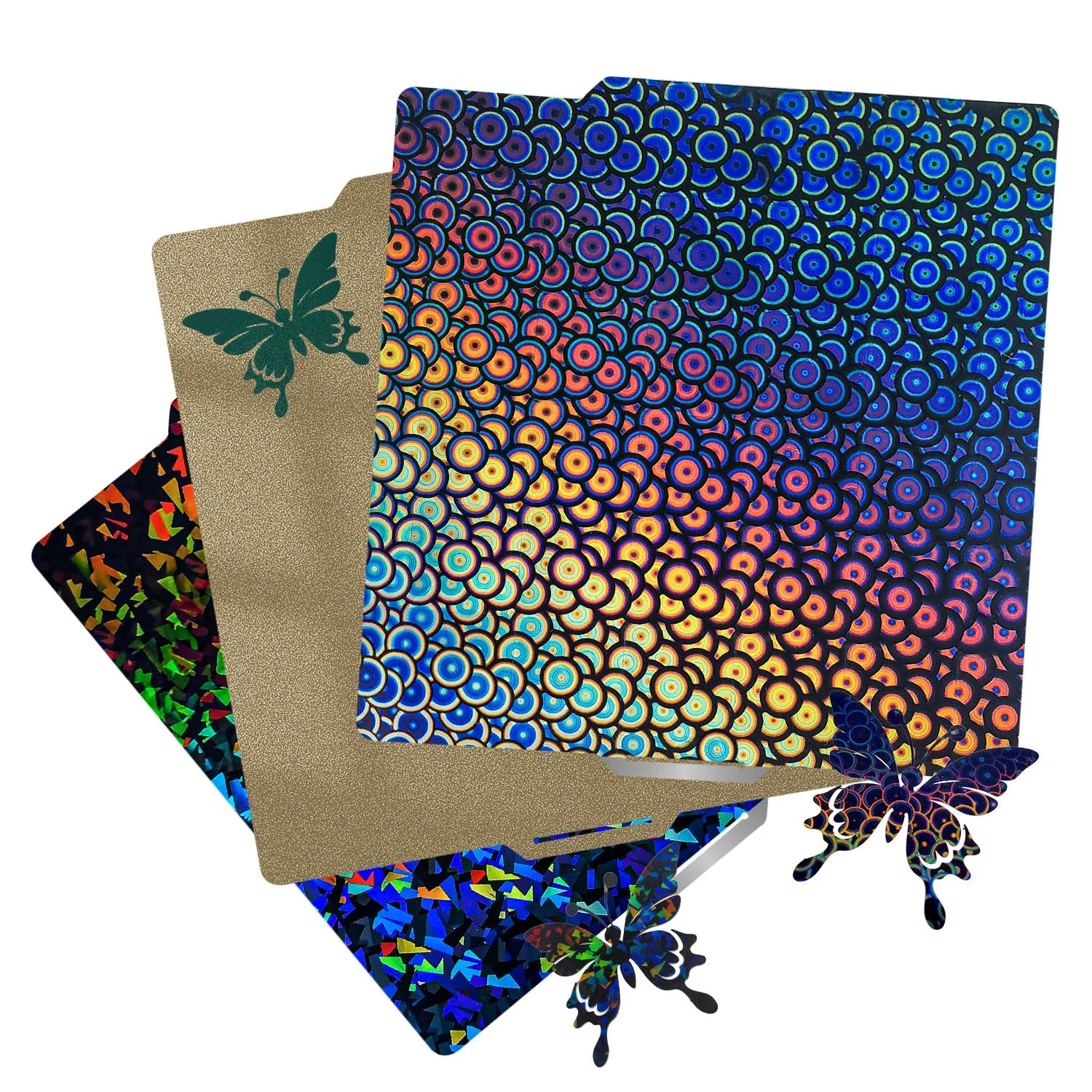 【2 عدد با 3 طرح】صفحه ساخت دو طرفه صاف PEC PEK + ورق PEI بافت دار 257x257mm بستر چاپ انعطاف پذیر فولادی فنری سکوی سطح قابل جابجایی برای پرینترهای سه بعدی Bambu Lab X1C/X1/X1E/P1P/P1S/A1