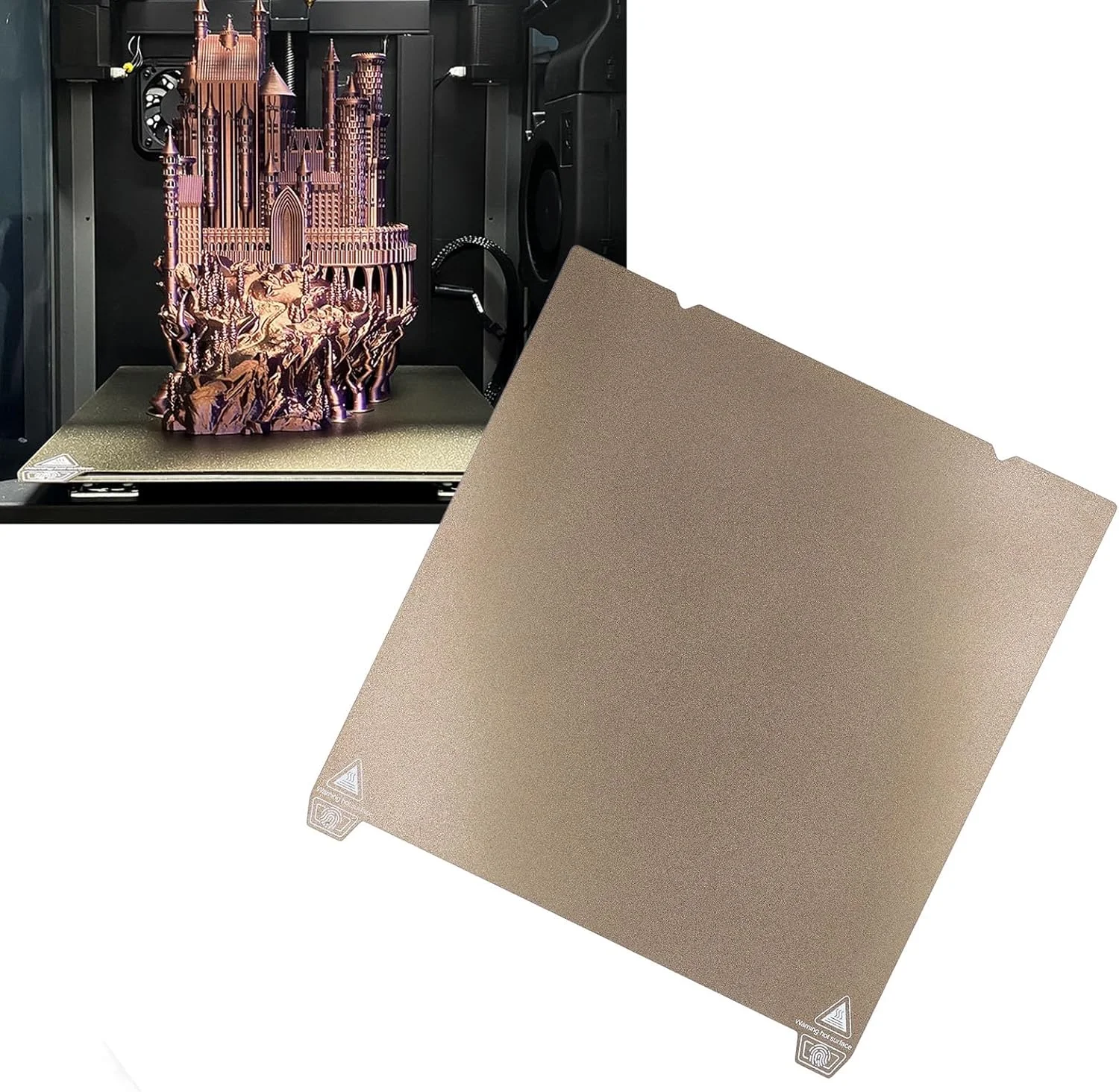 صفحه ساخت پرینتر سه بعدی دو طرفه PEI، 315 X 310 میلی متر، جدا سازی آسان، چسبندگی قوی برای پرینترهای سه بعدی K1 Maximum