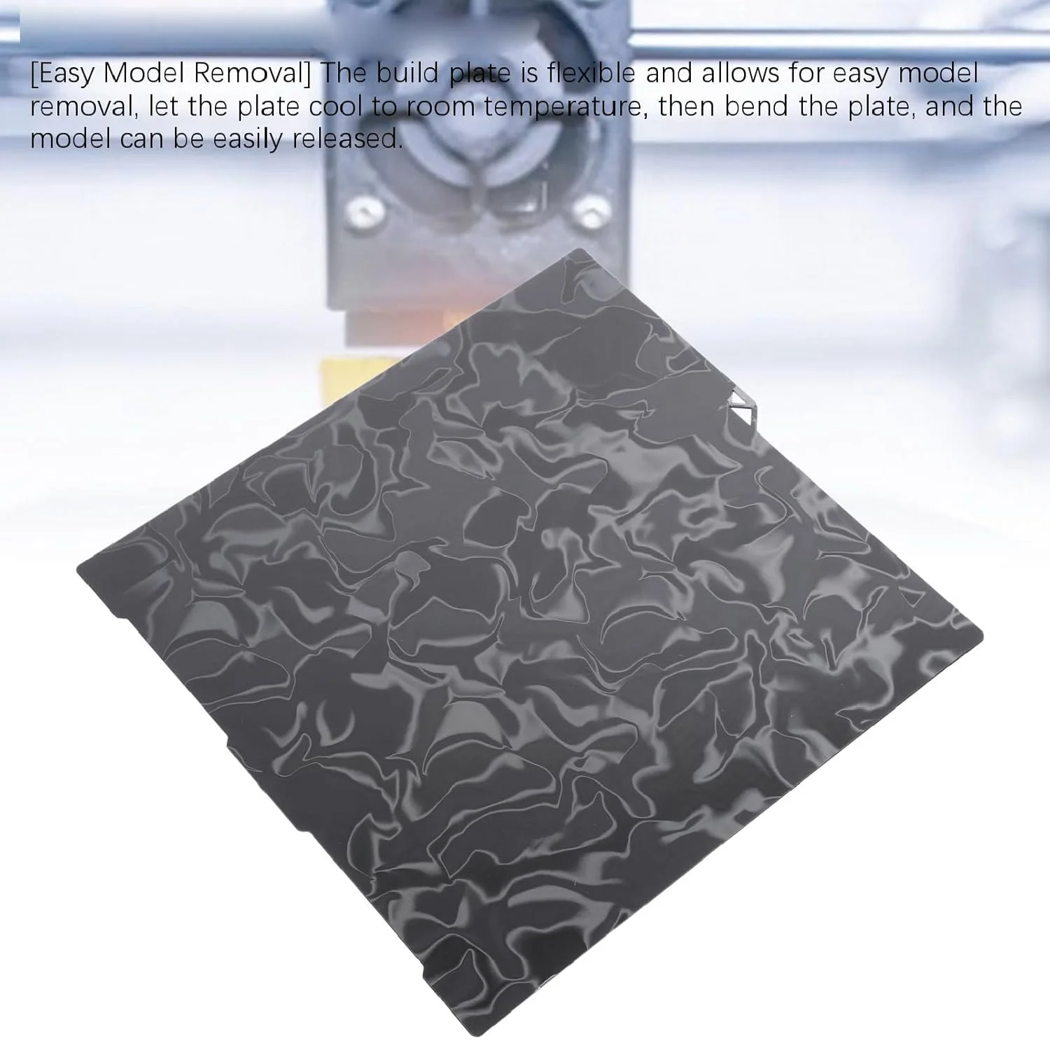 صفحه ساخت دو طرفه با الگوی موج ابریشمی برای بستر چاپگر سه بعدی انعطاف پذیر مناسب برای Kobra 3، صفحه ساخت PEH صاف 256x268 میلی متر