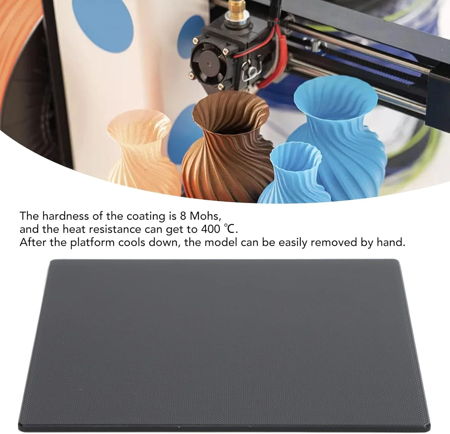 صفحه شیشه ای تخت پرینت سه بعدی با پوشش میکرو متخلخل، پلتفرم شیشه ای حرارت دیده، لوازم جانبی پرینتر سه بعدی برای PLA، TPU، ABS، PC، ابعاد 180X180x4 میلی متر