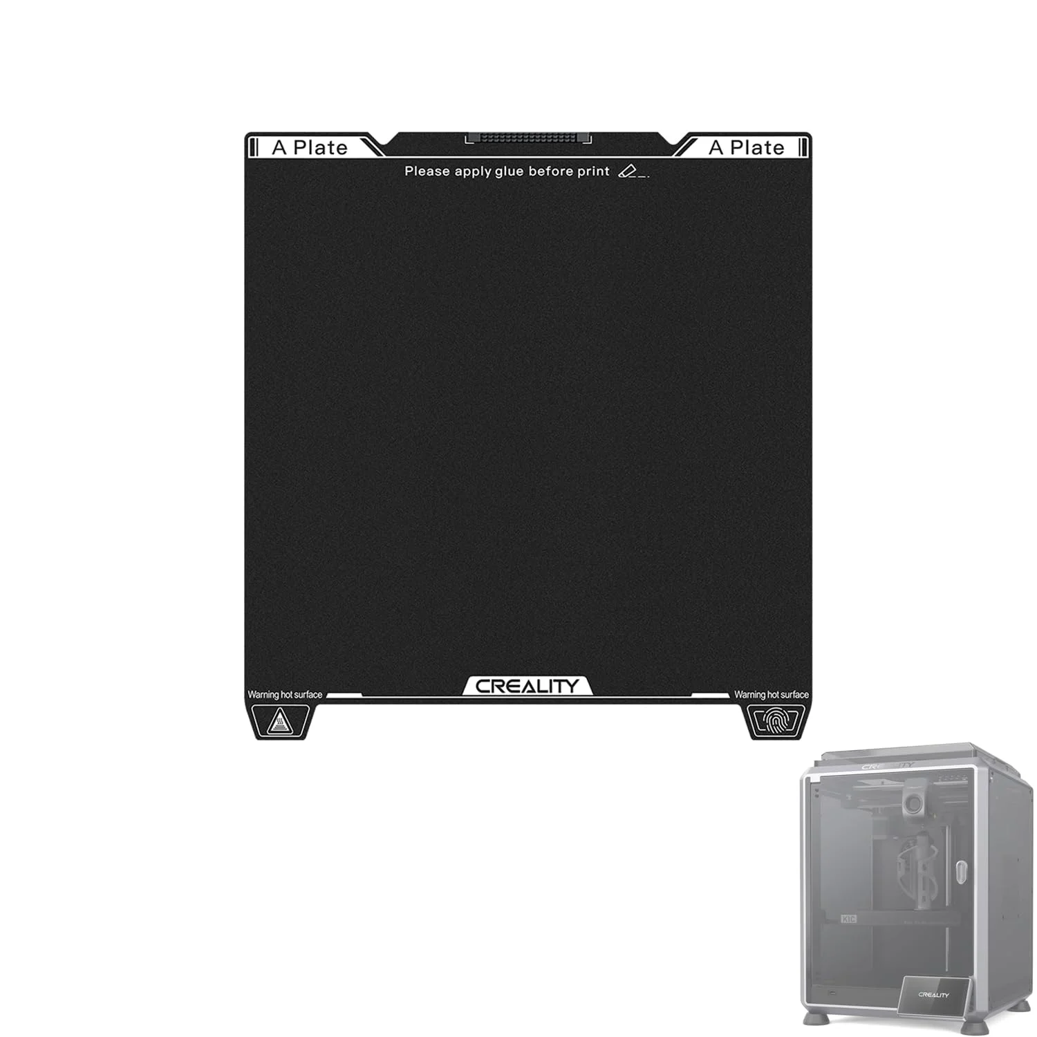 صفحه ساخت رزین اپوکسی ارتقا یافته Creality K1C، ابعاد 235*235 میلی متر، بدون برچسب مغناطیسی نرم، طراحی تمیز کننده نازل، چسبندگی عالی، استحکام بالا و مقاومت در برابر سایش، پلتفرم پرینتر سه بعدی برای K1C/ K1 SE