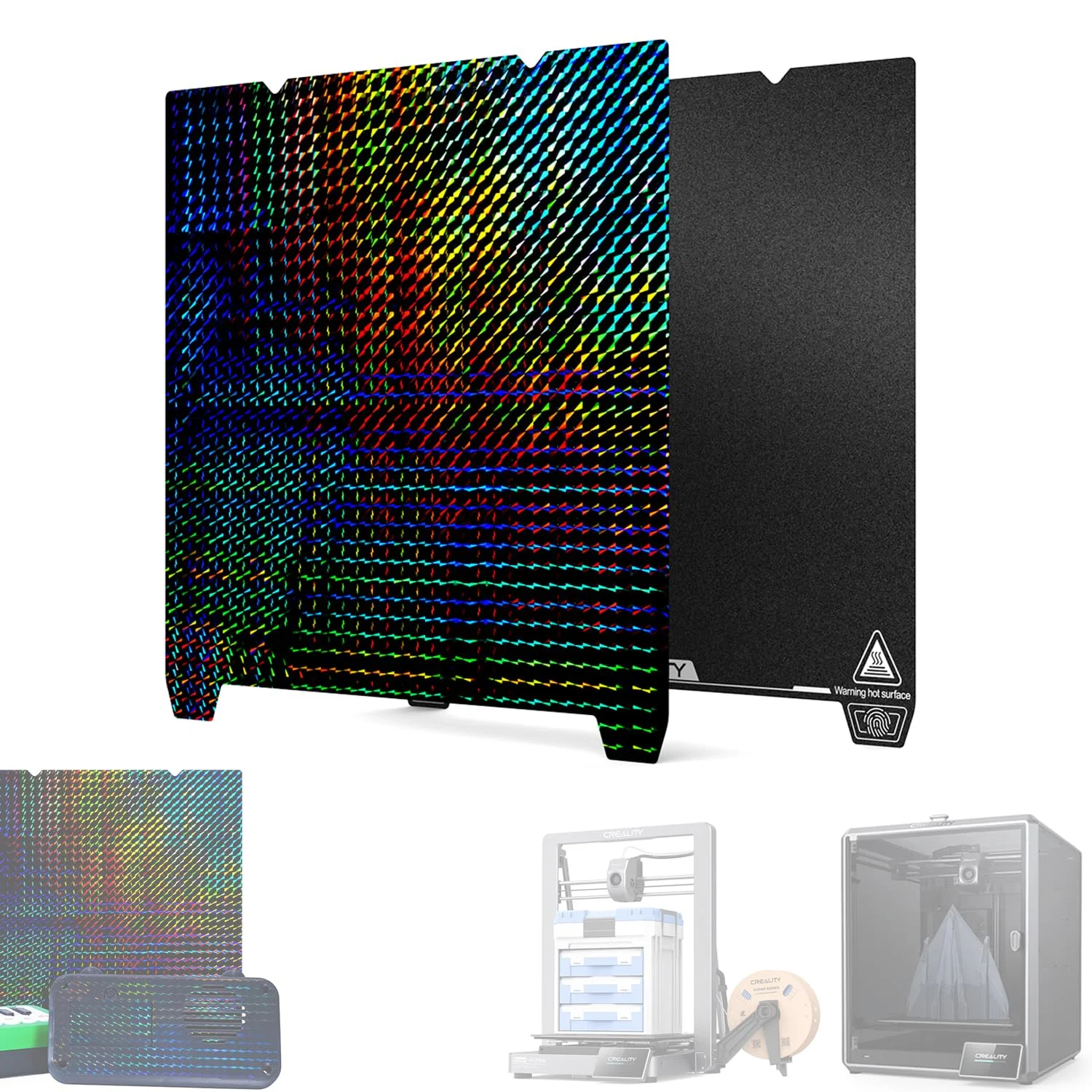 صفحه چاپ دو طرفه "فانتوم" کرالیتی K1 Max، ابعاد 315*310 میلی متر (PET براق + PEI پوشش داده شده)، بدون برچسب مغناطیسی نرم، صفحه پرینتر سه بعدی برای Ender-3 V3 Plus/CR-10 Smart/Pro/Ender-3 Max/Max Neo