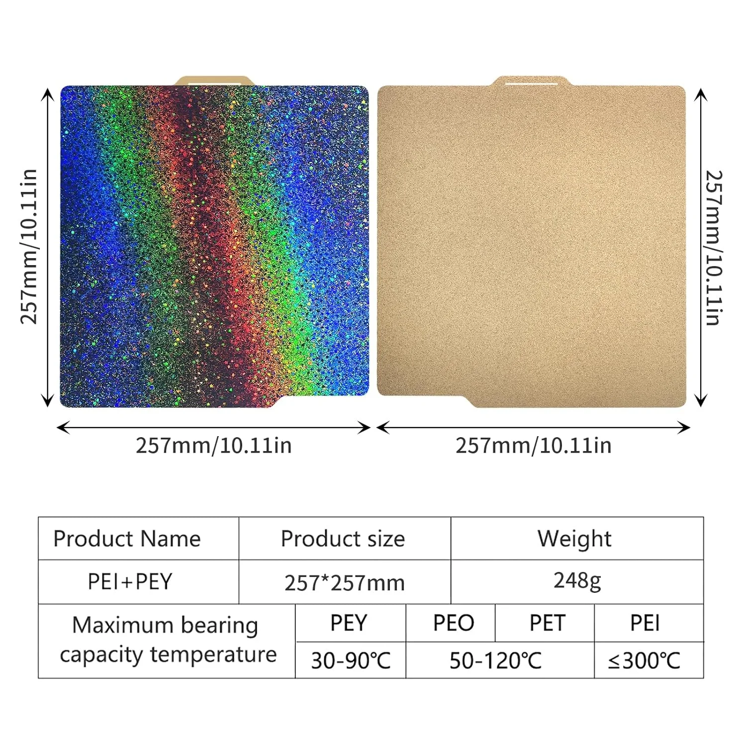 صفحه ساخت پرینتر سه بعدی X1 P1P P1S P2S چند رنگ PEY - بافت پوشش PEI صفحه ساخت 257x257mm: ارتقاء لوازم جانبی انتقال ستاره درخشان به پرینت ها 10.1 اینچ Bczamd