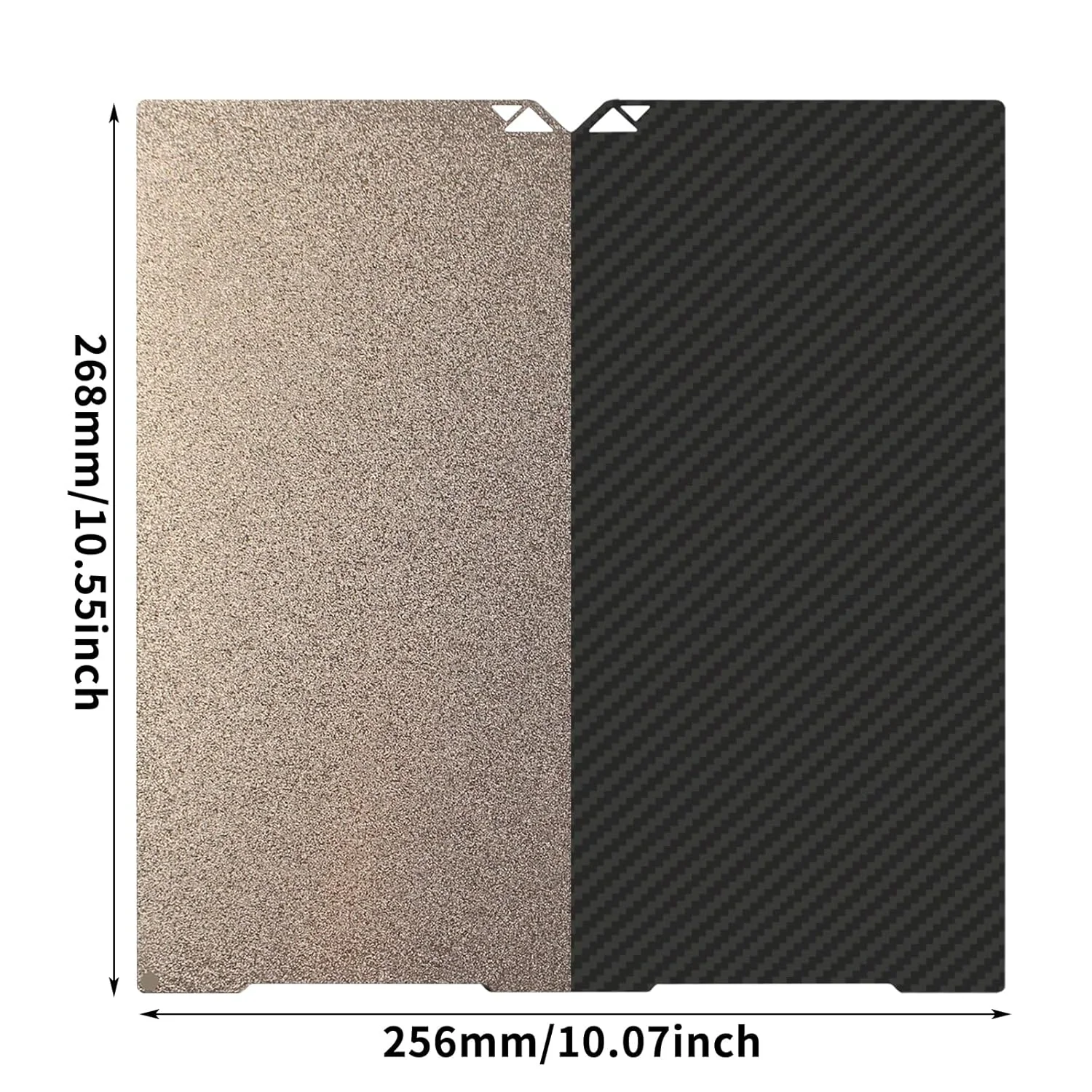 ارتقاء پلتفرم پرینتر سه بعدی - صفحه ساخت بافت دار PET کربن PEI: 256Ｘ268mm / 10 * 10.5 اینچ، بستر چاپ دوگانه فولادی قابل جابجایی، مناسب برای فیلامنت PLA ABS PETG TPU