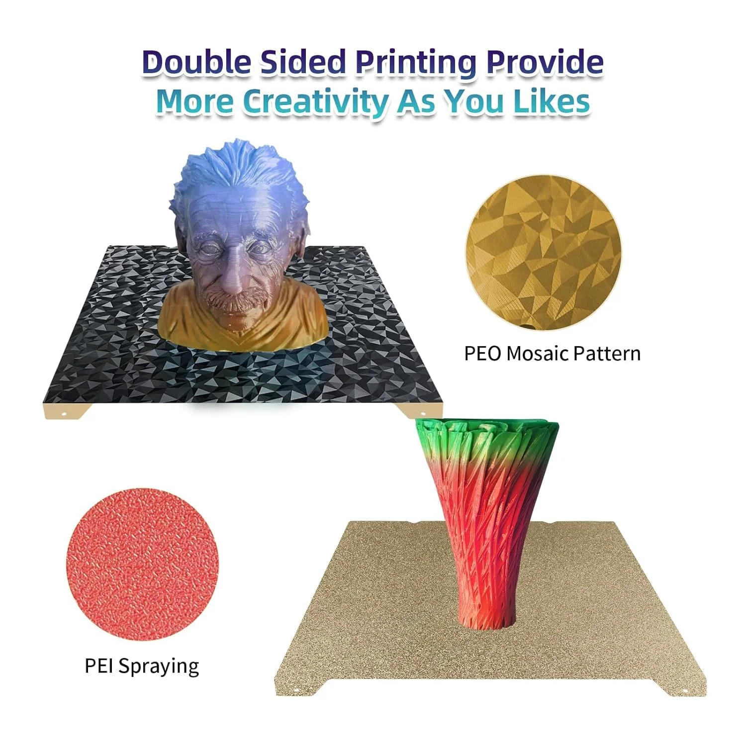 صفحه ساخت بافت‌دار و صاف IdeaFormer، بستر چاپ فولادی فنری PEO PEI با صفحه ساخت مغناطیسی 235x235 میلی‌متر برای پرینترهای Creality K1/K1 SE/K1C/Ender 5 S1/Ender 3 S1 Pro/Ender 3 S1/Ender 3 V2 /Neo