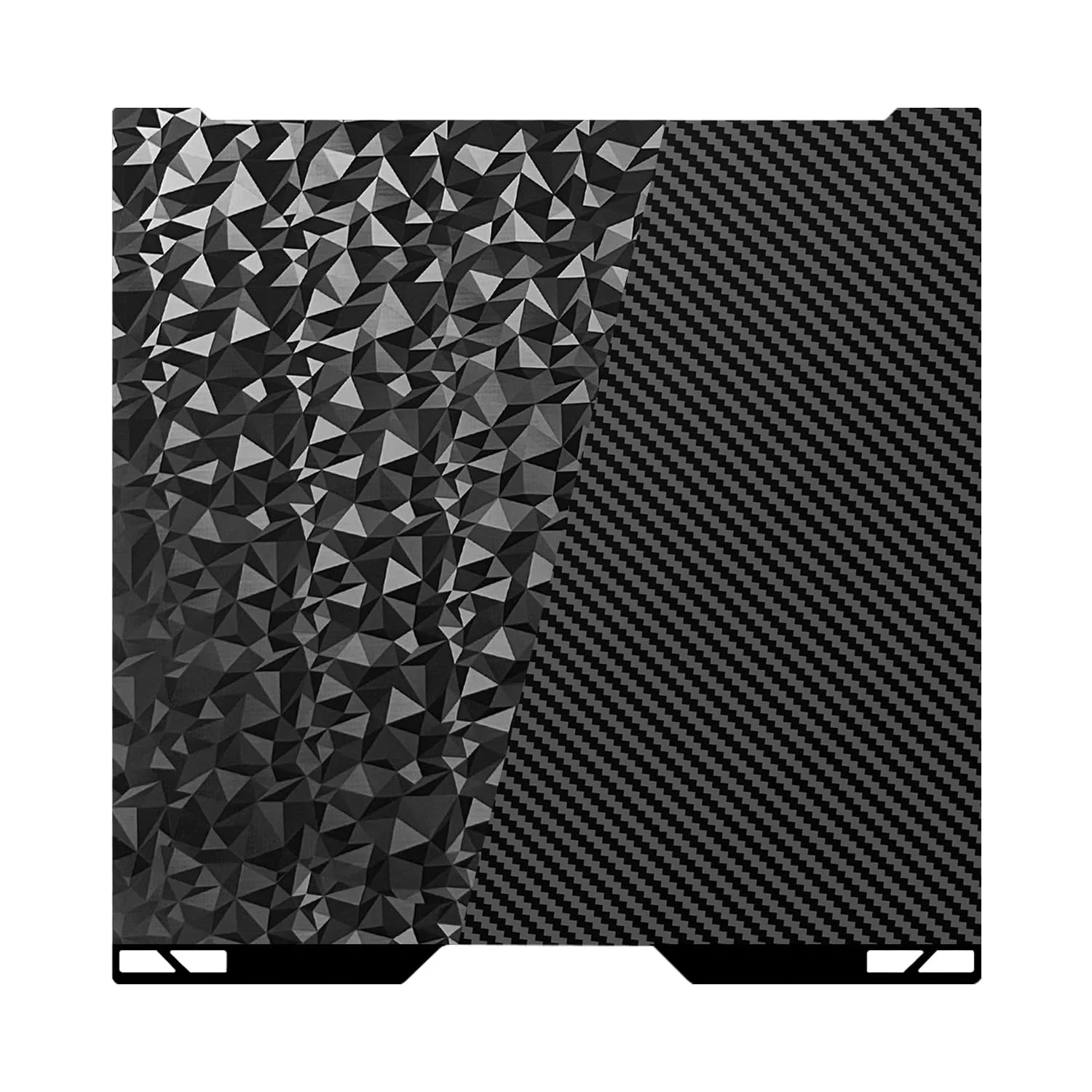 صفحه ساخت انعطاف پذیر برای Bambu lab H2D/H2S، صفحه فولادی فنری PET فیبر کربنی الماسی صاف، مناسب برای پلتفرم چاپ 355 * 346 میلی متر با مقاومت در برابر درجه حرارت بالا