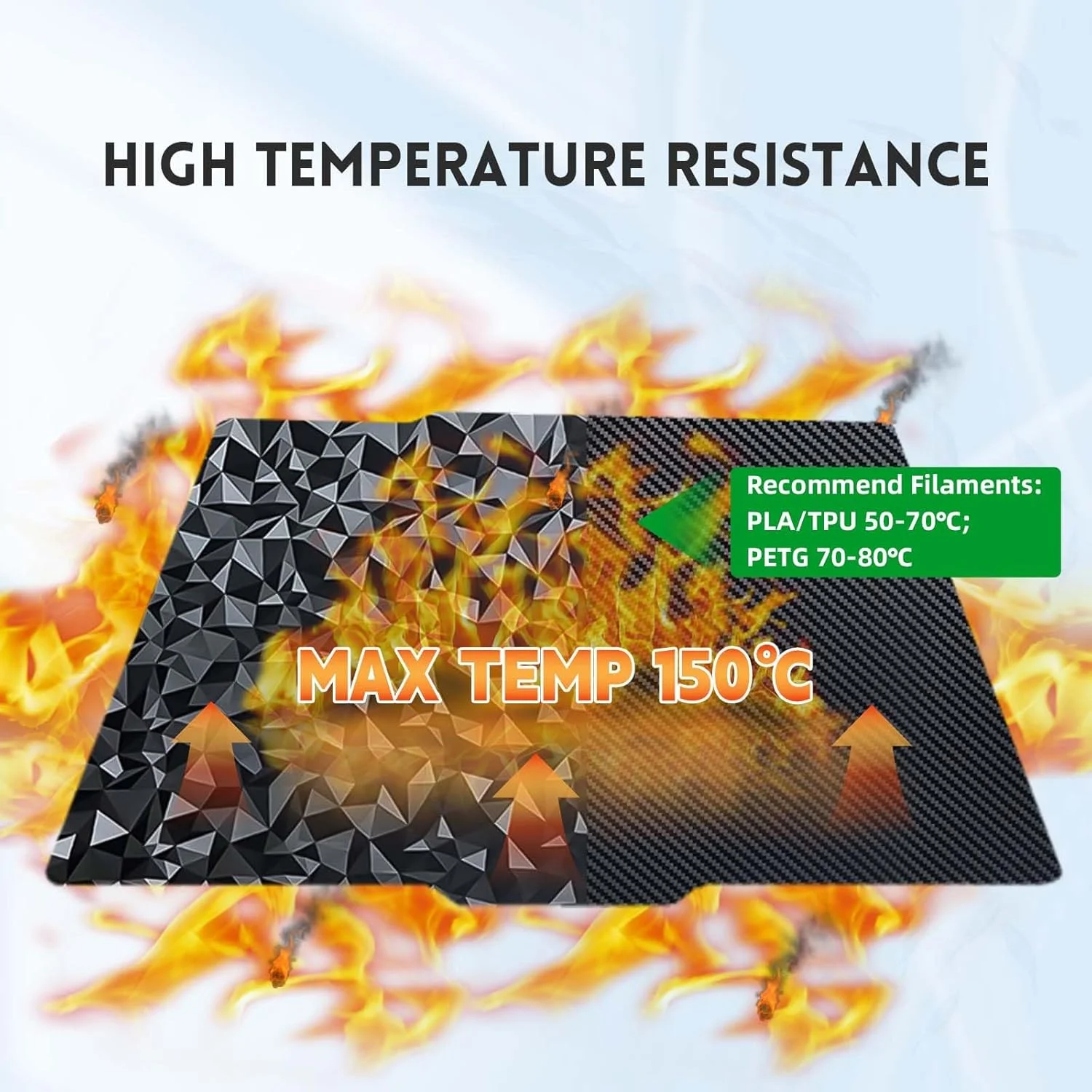 صفحه ساخت PEO PET صاف IdeaFormer-3D برای Anycubic Kobra 2/Kobra 2 Pro/Kobra 2 Neo، صفحه فولادی فنری انعطاف پذیر PEO PET پلتفرم صفحه چاپگر Kobra 2، ابعاد 230x230 میلی متر