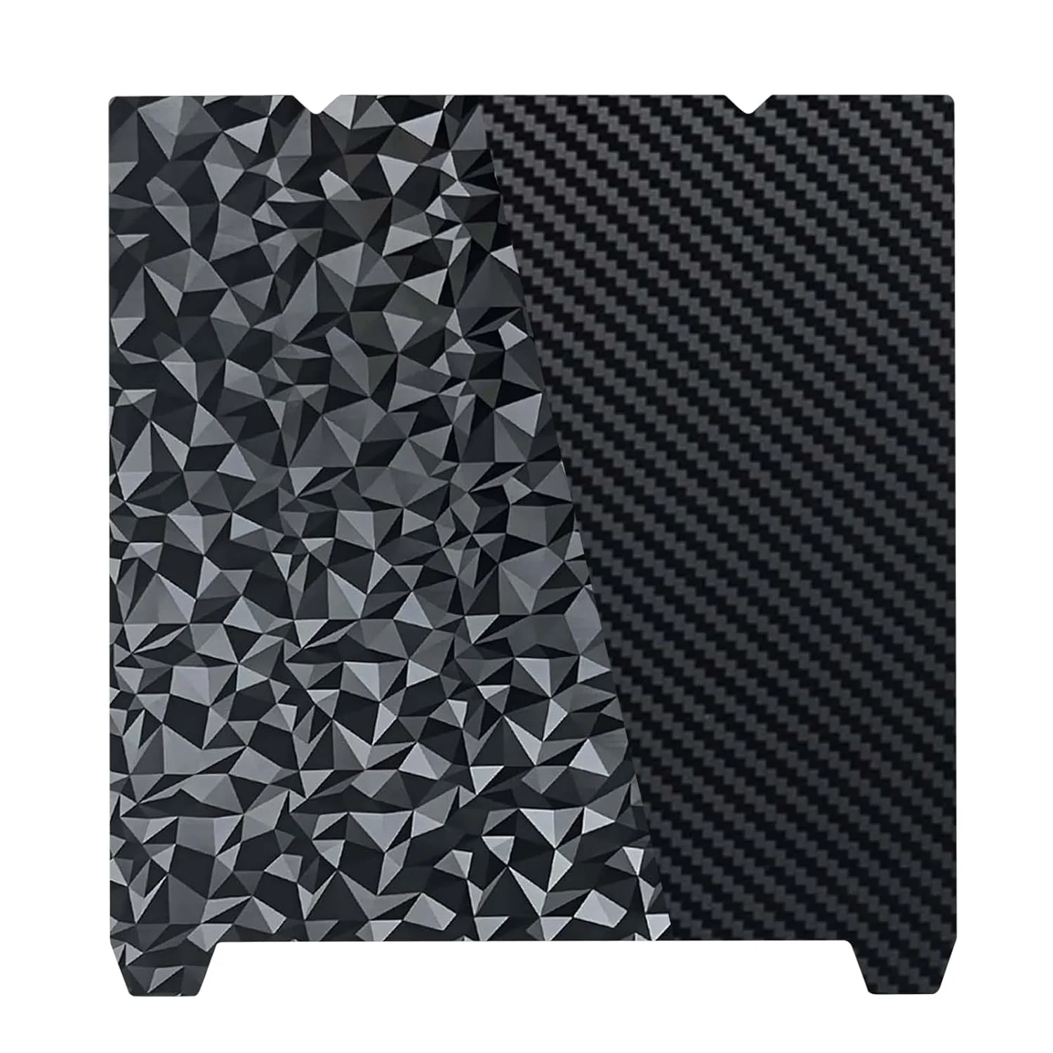 صفحه ساخت PEO PET برای Creality K1 Max/Ender 3 V3 Plus، صفحه تخت فولادی فنری انعطاف پذیر PEO الماسی + فیبر کربنی PET، ابعاد 310x315 میلی متر، مناسب برای پلتفرم پرینتر سه بعدی Creality K1 Max/Ender 3 V3 Plus