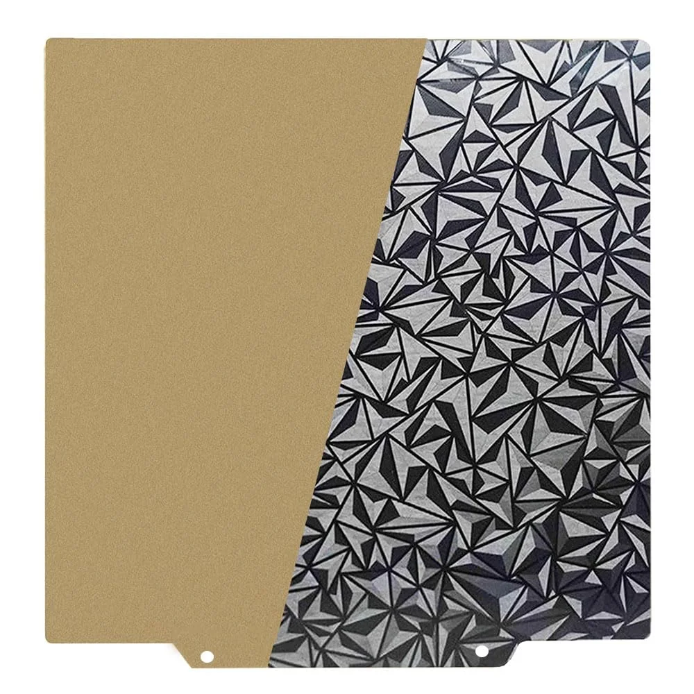 صفحه ساخت دو طرفه 430X430 PEI PEO، بستر حرارتی، صفحه فولادی فنری انعطاف پذیر، یک طرف بافت دار و یک طرف صاف، مناسب برای Anycubic Kobra 2 Max و Elegoo Neptune 4 Max/Neptune 3 Max