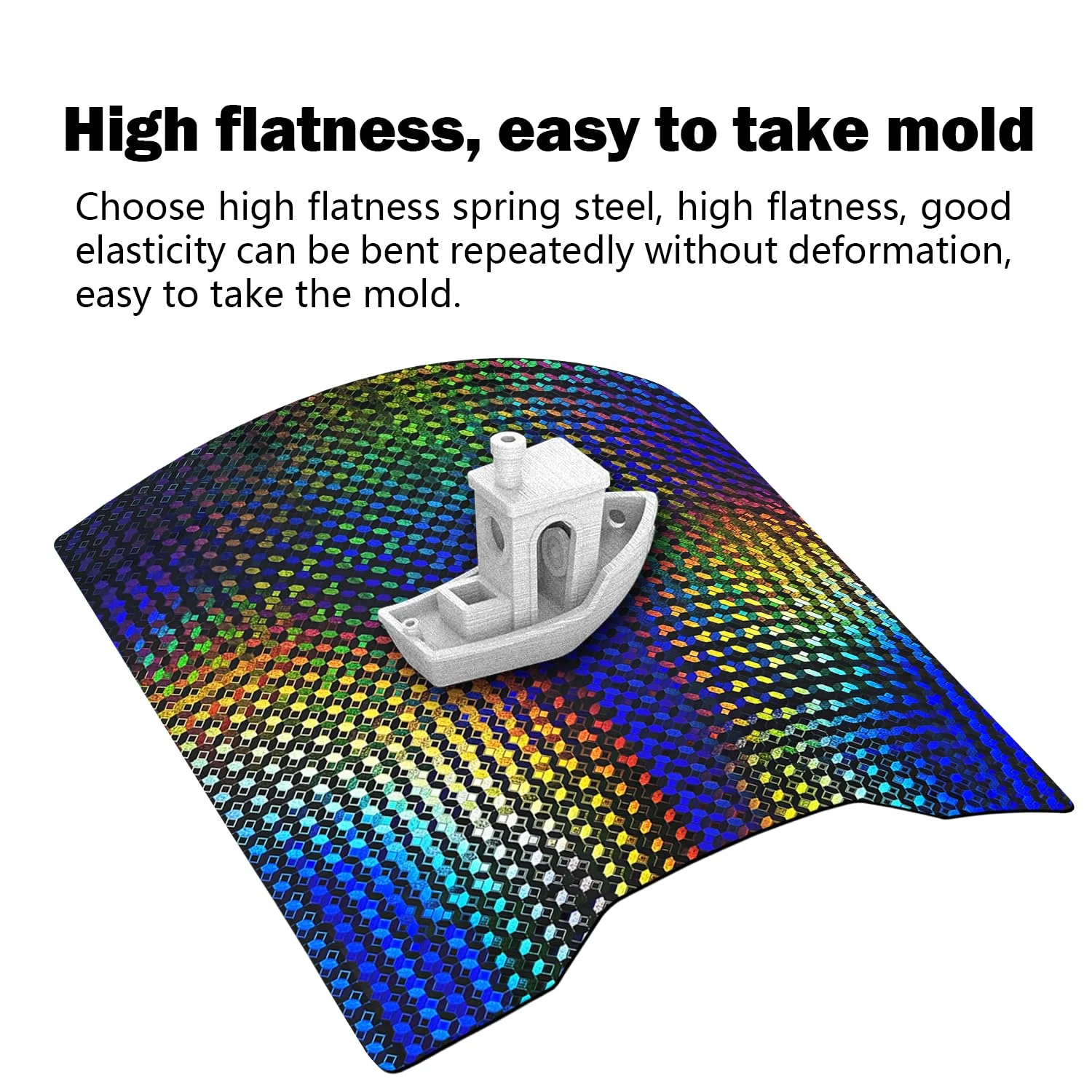 صفحه ساخت 265x280 میلی‌متر برای Hi Combo H1H، ورق PEI دو طرفه صاف، بستر گرم شونده، صفحه فولادی فنری انعطاف‌پذیر، جایگزینی لوازم جانبی پرینتر Creality (توپ الماس + آسیاب بادی)