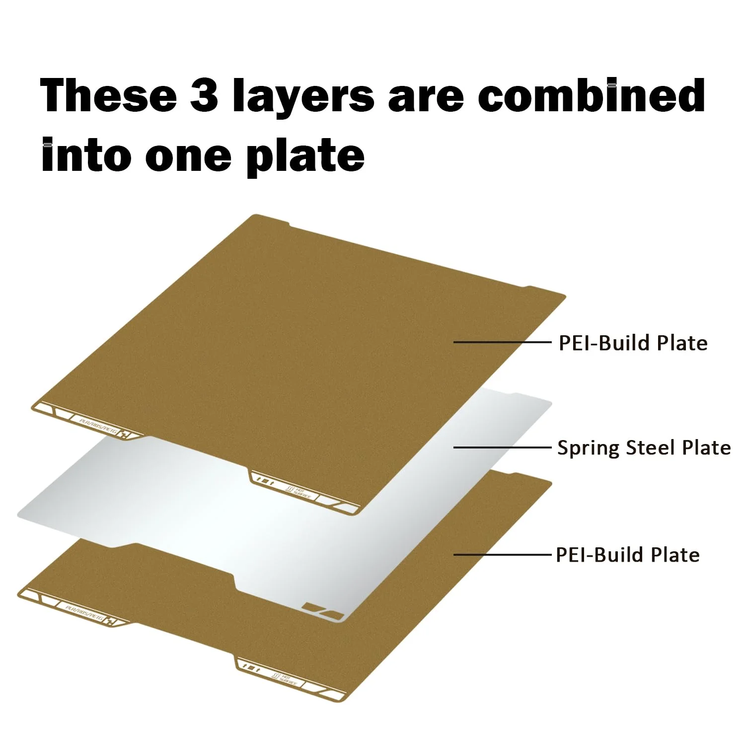 صفحه ساخت PEI مدل H2S/H2D برای Bambu Lab H2D، ابعاد 355x346.5 میلی‌متر، پلتفرم بافت‌دار دو طرفه طلایی برای پرینتر سه بعدی، صفحه PEI، پلتفرم انعطاف‌پذیر و جداشدنی، بستر گرم شونده، مت پلتفرم پرینت سه بعدی