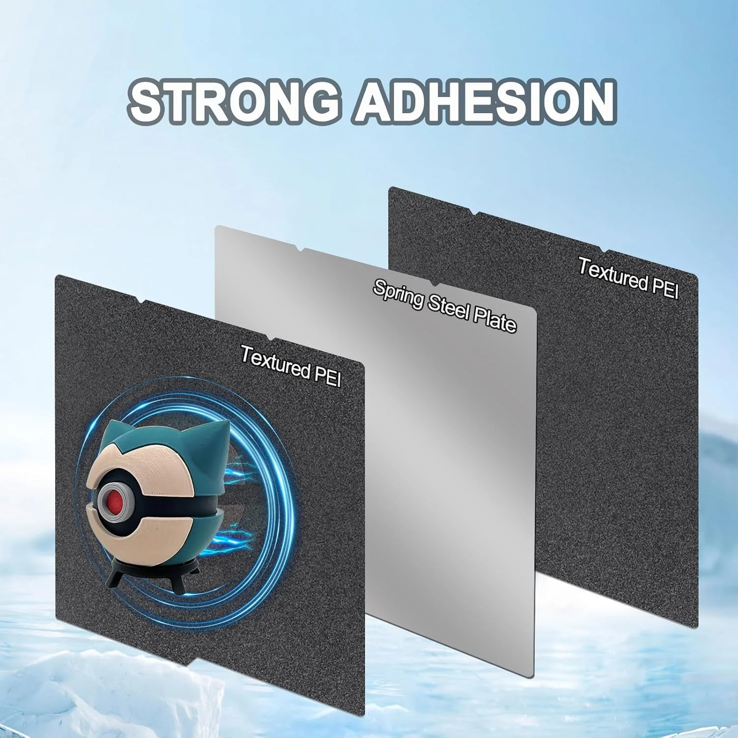 صفحه ساخت PEI مشکی 264x276 میلی‌متری برای Kobra S1، پلتفرم فولادی فنری انعطاف‌پذیر دو طرفه بافت‌دار برای چاپگر سه بعدی Anycubic Kobra S1 Combo