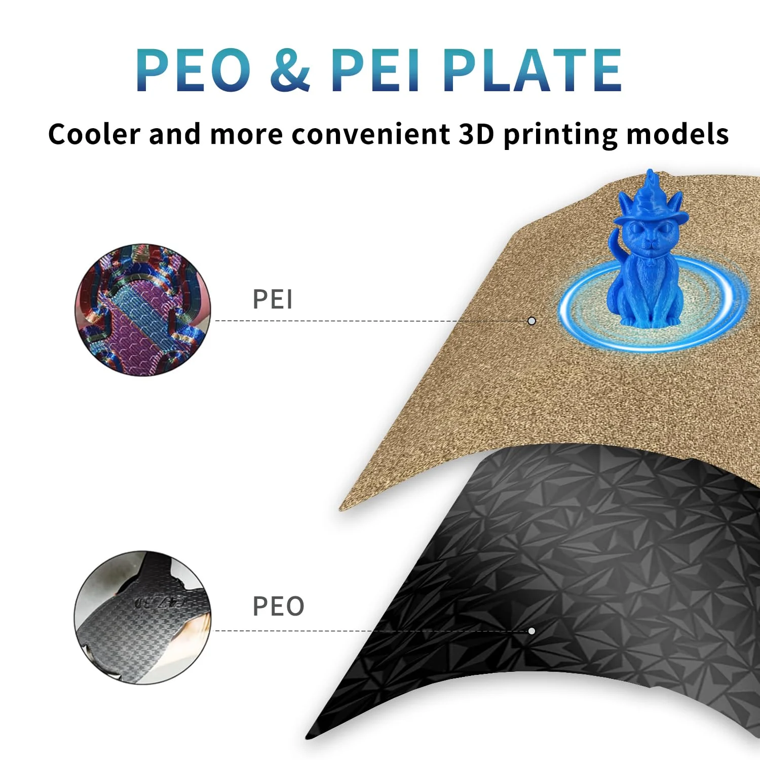 صفحه ساخت PEI جی‌تک برای پرینترهای سه بعدی Bambu Lab A1 Mini، ۱۸۴x۱۸۴ میلی‌متر (۷.۲۴x۷.۲۴ اینچ)، ورق PEI بافت‌دار دو طرفه، ورق فولادی فنری، به همراه کاردک