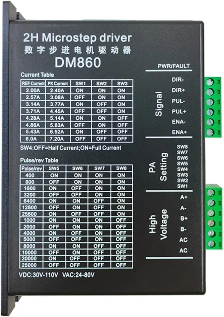 درایور استپ DM860 کنترلر استارتر الکترونیکی درایورهای DC براشلس میکرو استپ برای استپر 57 86 Nema23 Nema34
