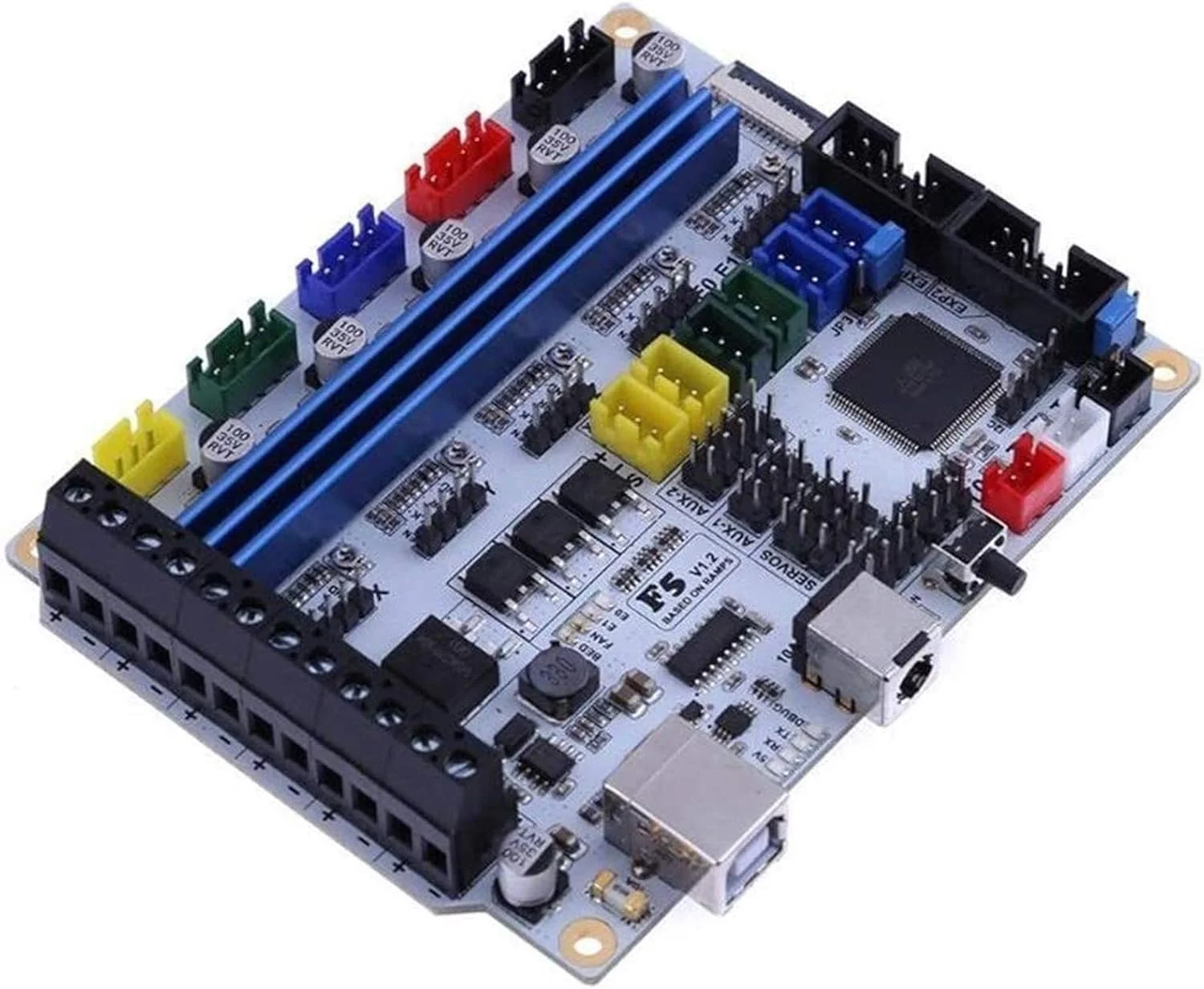 برد اصلی کنترل V1.2 F5 بر پایه ATMEGA2560 جایگزین MKS-BASE1.4 و Ramps1.4 پشتیبانی از صفحه نمایش 2004/12864/TFT32/TFT28 برای ماژول های درایور پرینتر سه بعدی
