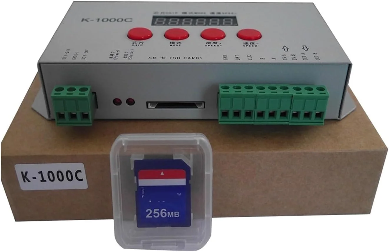 کنترلر K-1000C (به روز شده T-1000S) K1000C WS2812B، WS2811، APA102، T1000S WS2813 LED 2048 پیکسل کنترلر برنامه DC5-24V