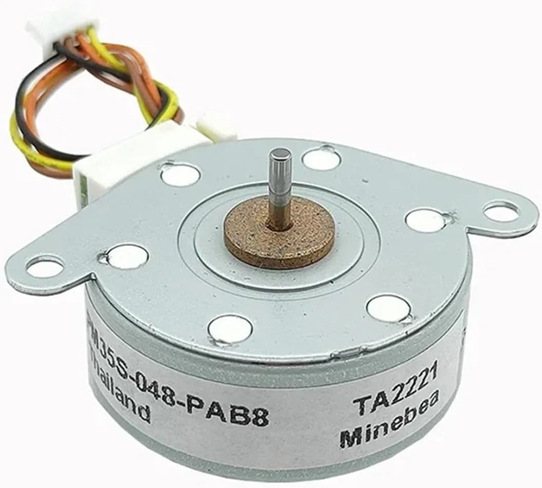 استارتر الکترونیکی پله ای نازک گرد 35 میلی متری PM35S-048، 2 فاز 4 سیم، زاویه پله 7.5 درجه، شفت 2 میلی متری، مناسب برای پرینترهای DIY