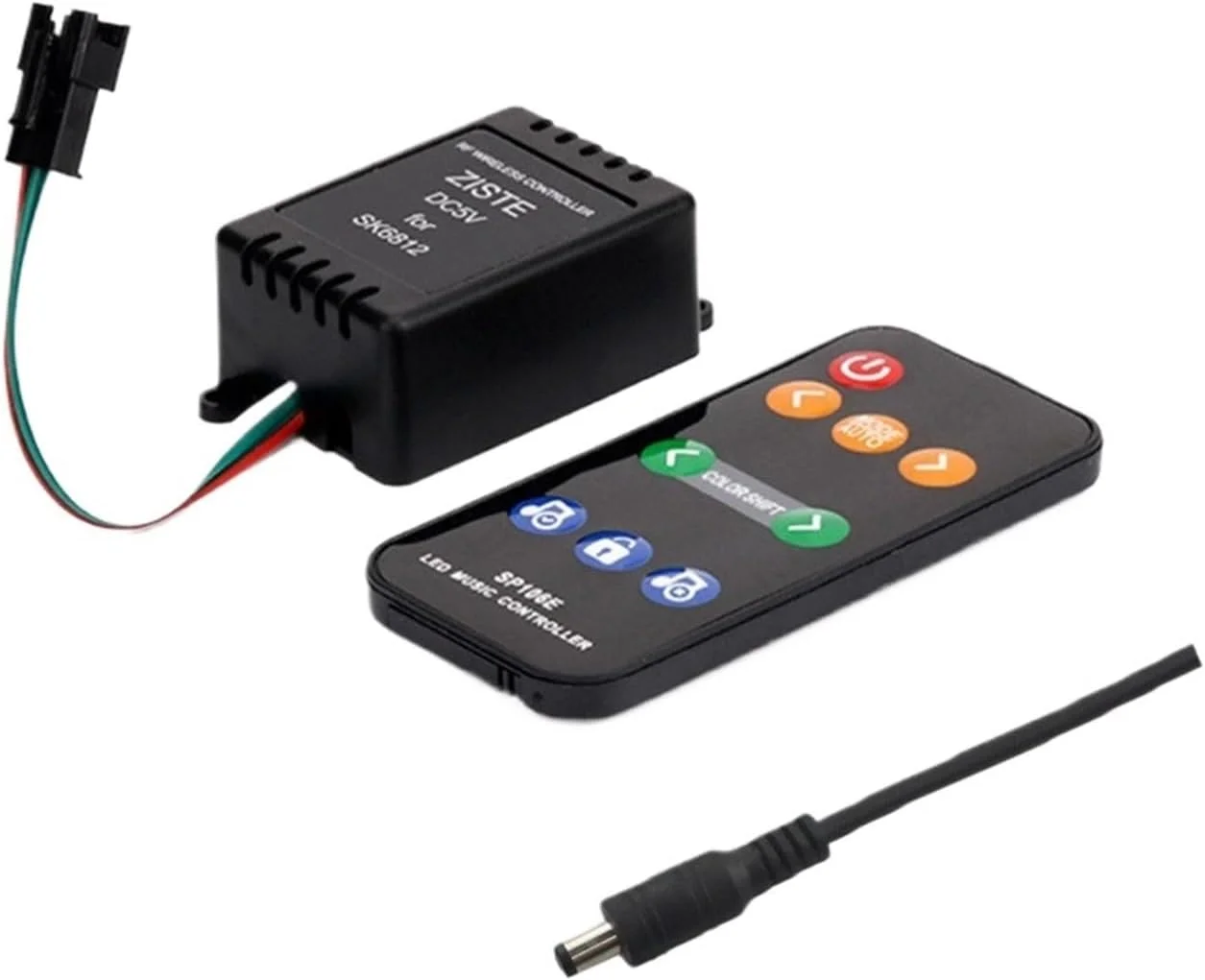 کنترلر موزیکال SP106E DC 5V - 12V RF Pixel IC SPI کنترلر LED رنگی برای نوارهای WS2812 WS2811 WS2812B SK6812