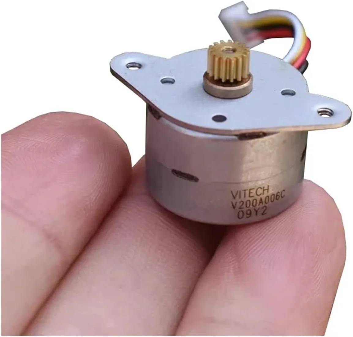 موتور پله ای گرد 20BY 20 میلی متری، استارتر الکترونیکی 2 فاز 4 سیم، 15 درجه، 15 دندانه چرخ دنده مسی، مناسب برای پرینترهای DIY