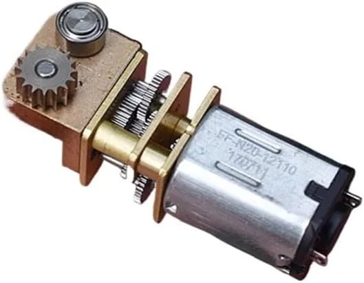موتور دنده ای N20، کاهنده دور موتور، گیربکس فلزی حلزونی توربو، زاویه راست DC 3V 3.7V 5V سرعت پایین