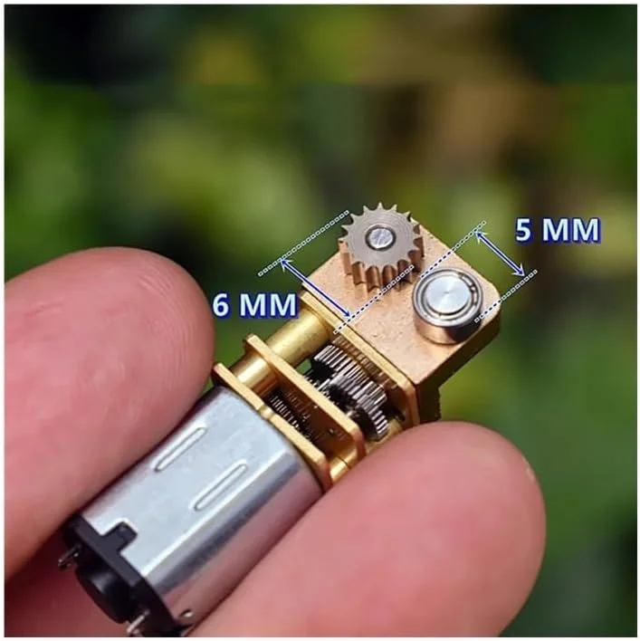 موتور دنده ای N20، کاهنده دور موتور، گیربکس فلزی حلزونی توربو، زاویه راست DC 3V 3.7V 5V سرعت پایین